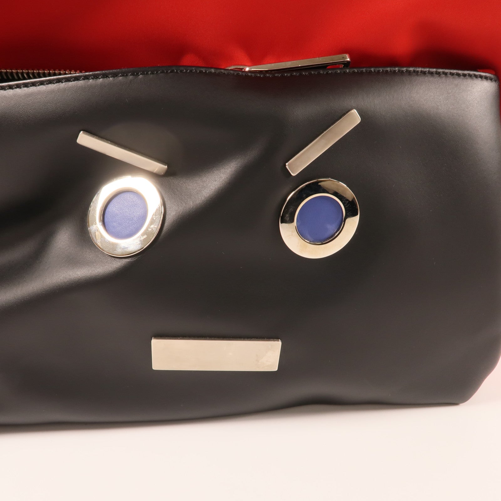 FENDI 牛皮皮革Backpack銀扣背包