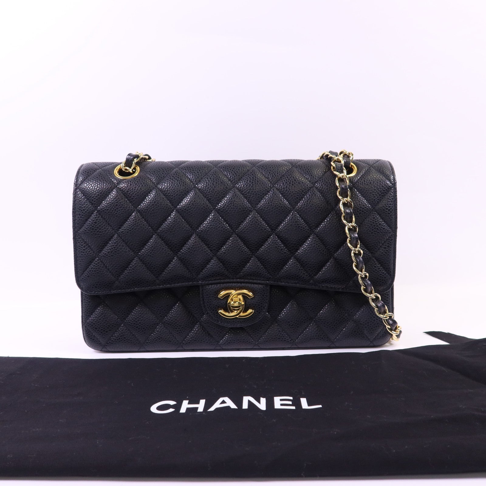 CHANEL 牛皮皮革Classic 25金扣鏈帶肩背袋