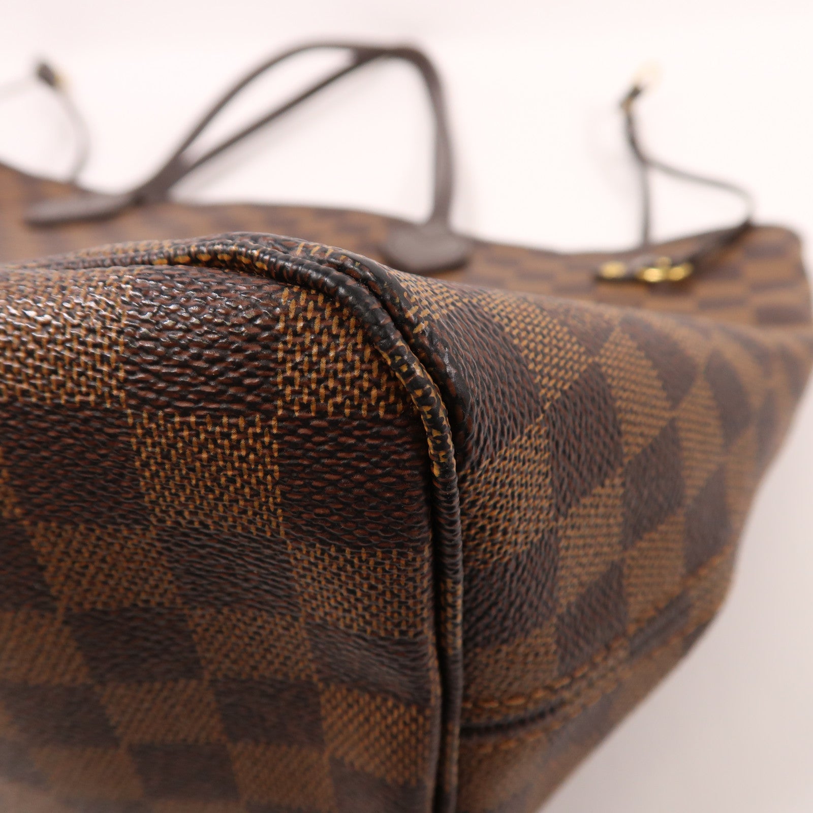 LOUIS VUITTON Damier Neverfull MM金扣肩背袋/手挽袋