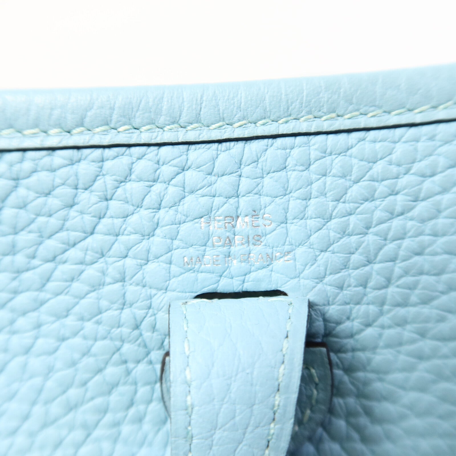 HERMES Evelyne TPM肩背袋Bleu Atoll