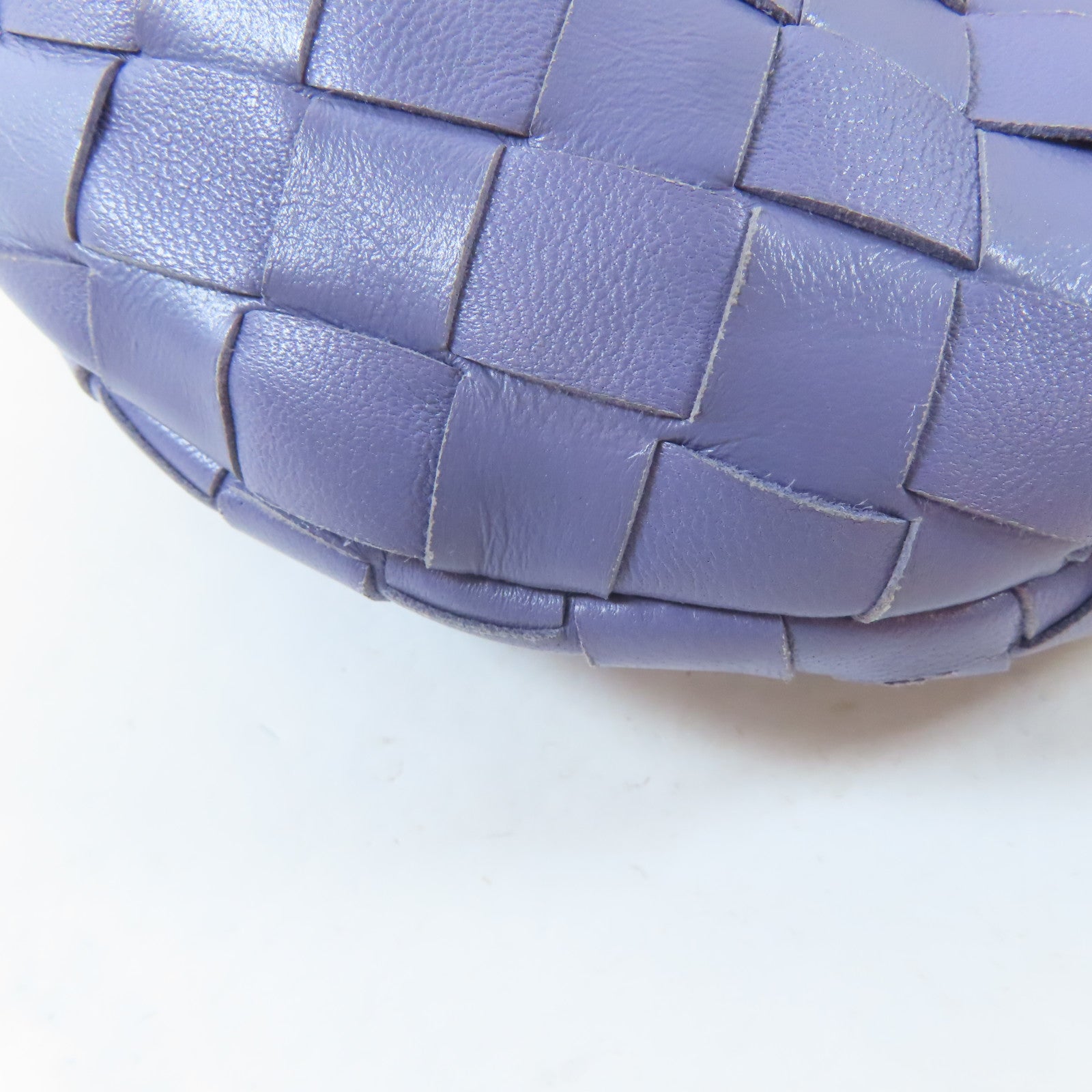 BOTTEGA VENETA 【激減優惠】牛皮皮革Mini Jodie銀扣手挽袋紫色