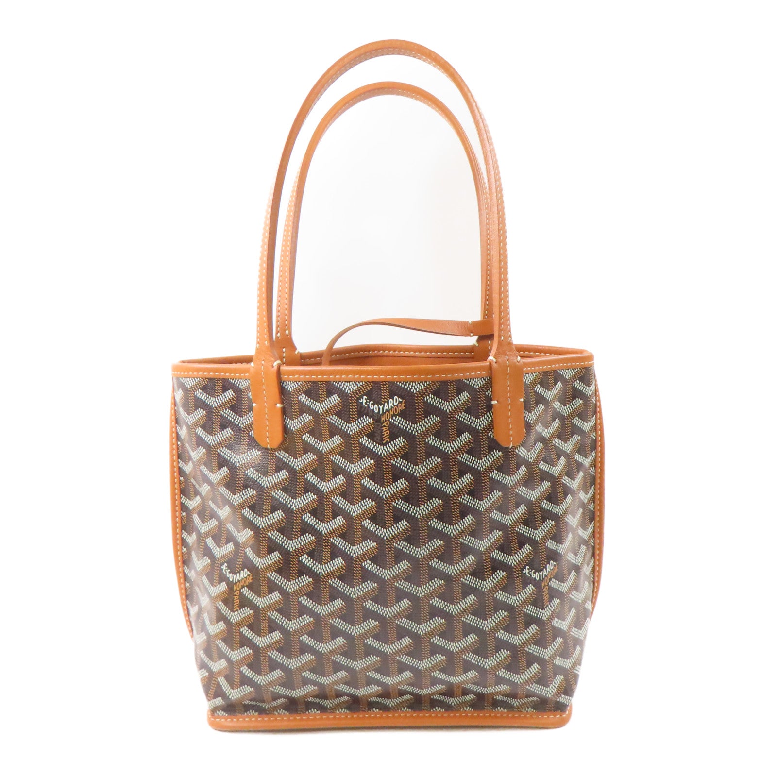 GOYARD 塗層帆布Mini Anjou Tote Bag銀扣手挽袋啡色