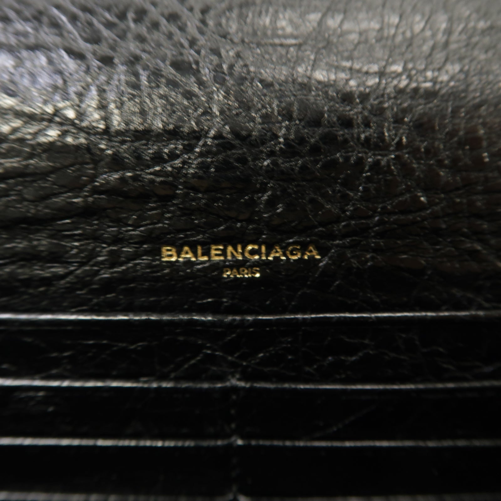 BALENCIAGA 【激減優惠】牛皮皮革Wallet金扣長錢包黑色