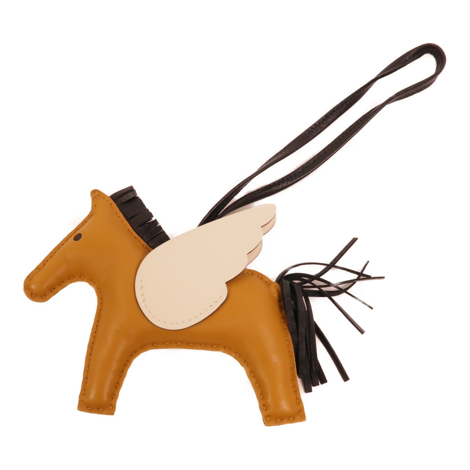 HERMES 【激減優惠】Milo/Swift皮革Rodeo Pegase MM掛飾Sesame/Nata/Noir