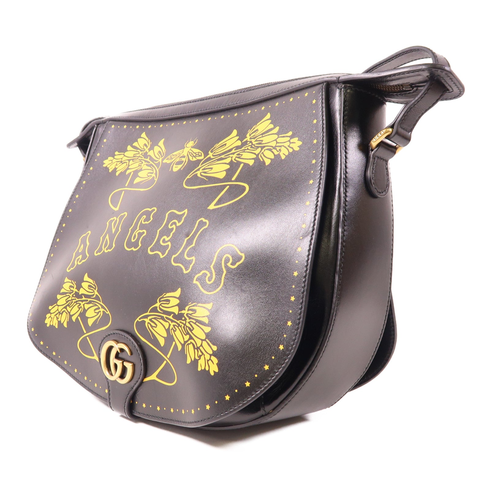 GUCCI 【激減優惠】牛皮皮革LA Angels Shoulder Bag金扣肩背袋