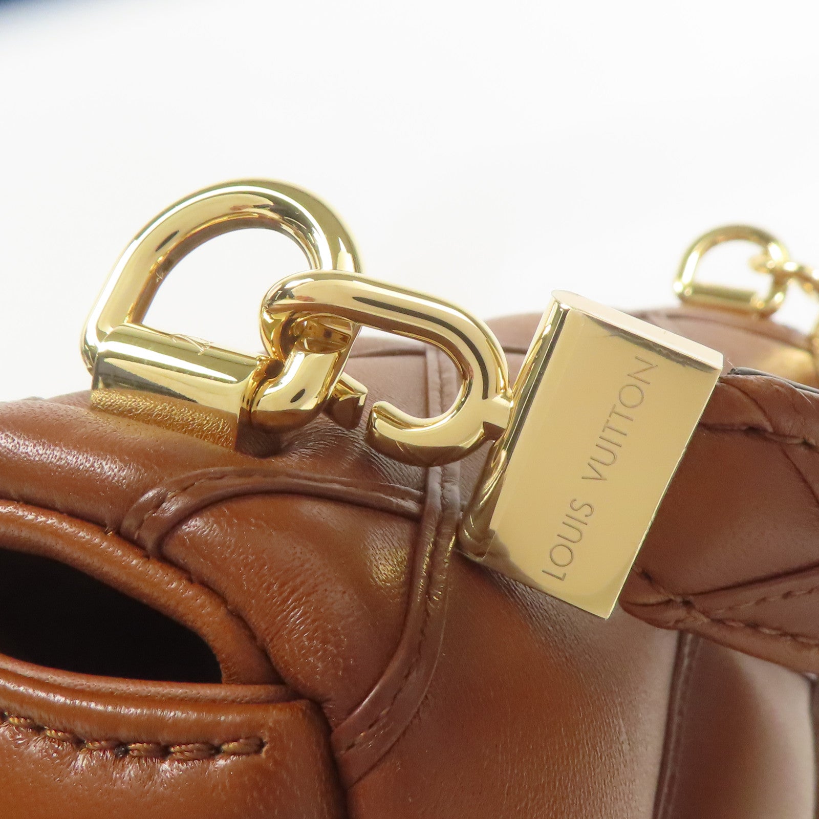 LOUIS VUITTON 羊皮皮革GO-14 MM金扣鏈帶手挽肩背兩用袋