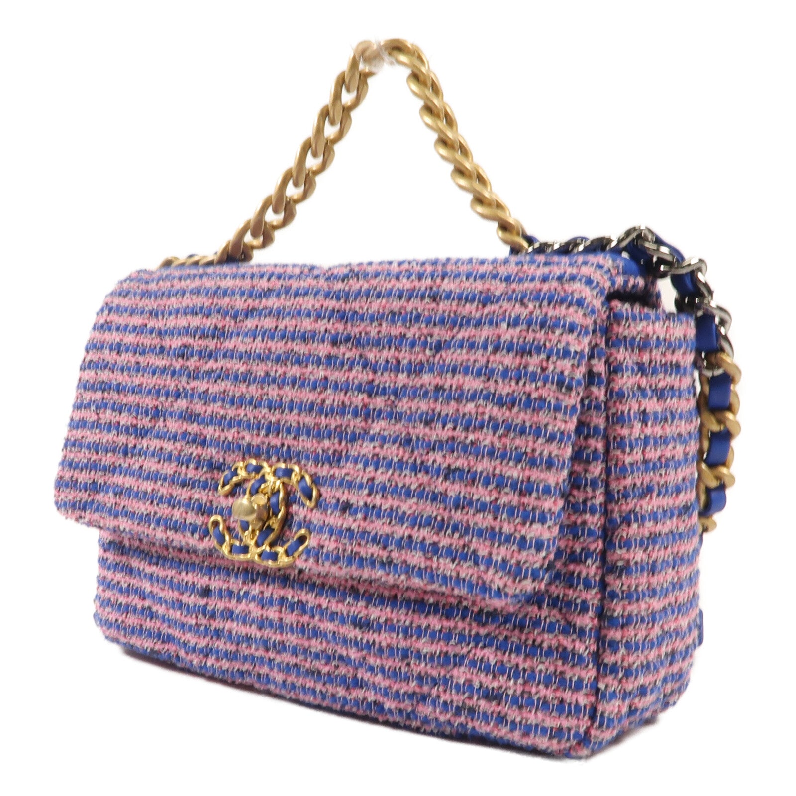 CHANEL 【激減優惠】Tweed Chanel 19 Small鏈帶手挽肩背兩用袋