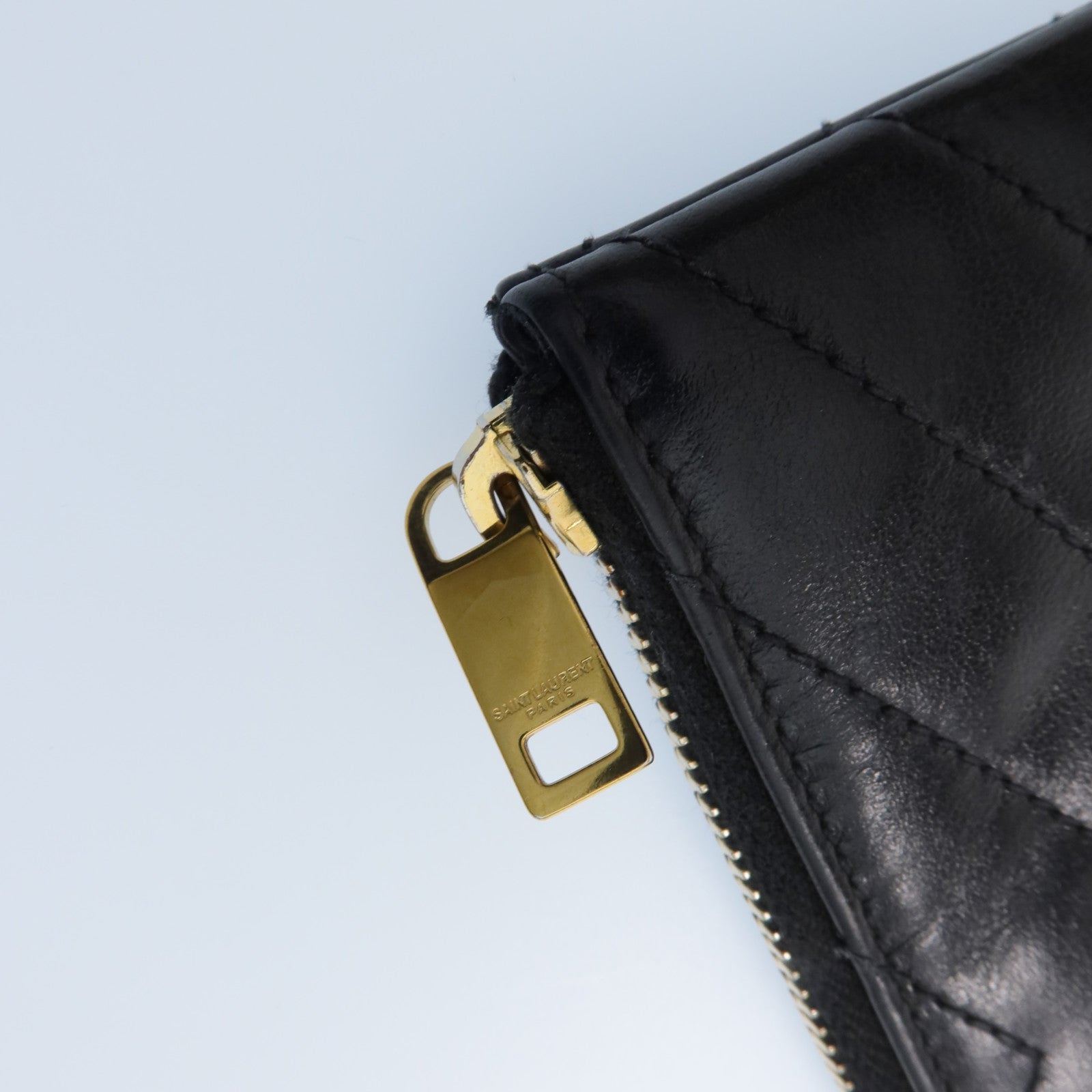 YVES SAINT LAURENT 牛皮皮革Coin Case金扣零錢包