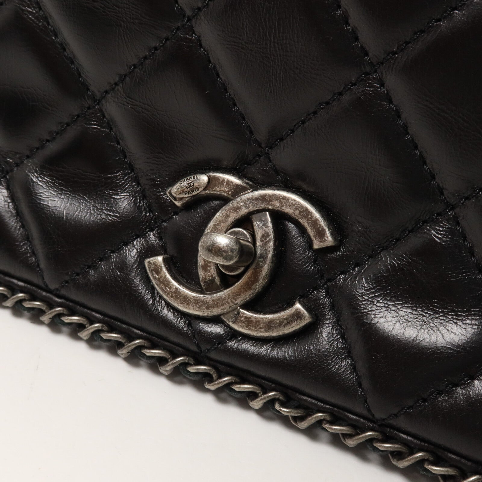 CHANEL 牛皮皮革Chain Shoulder鏈帶肩背袋