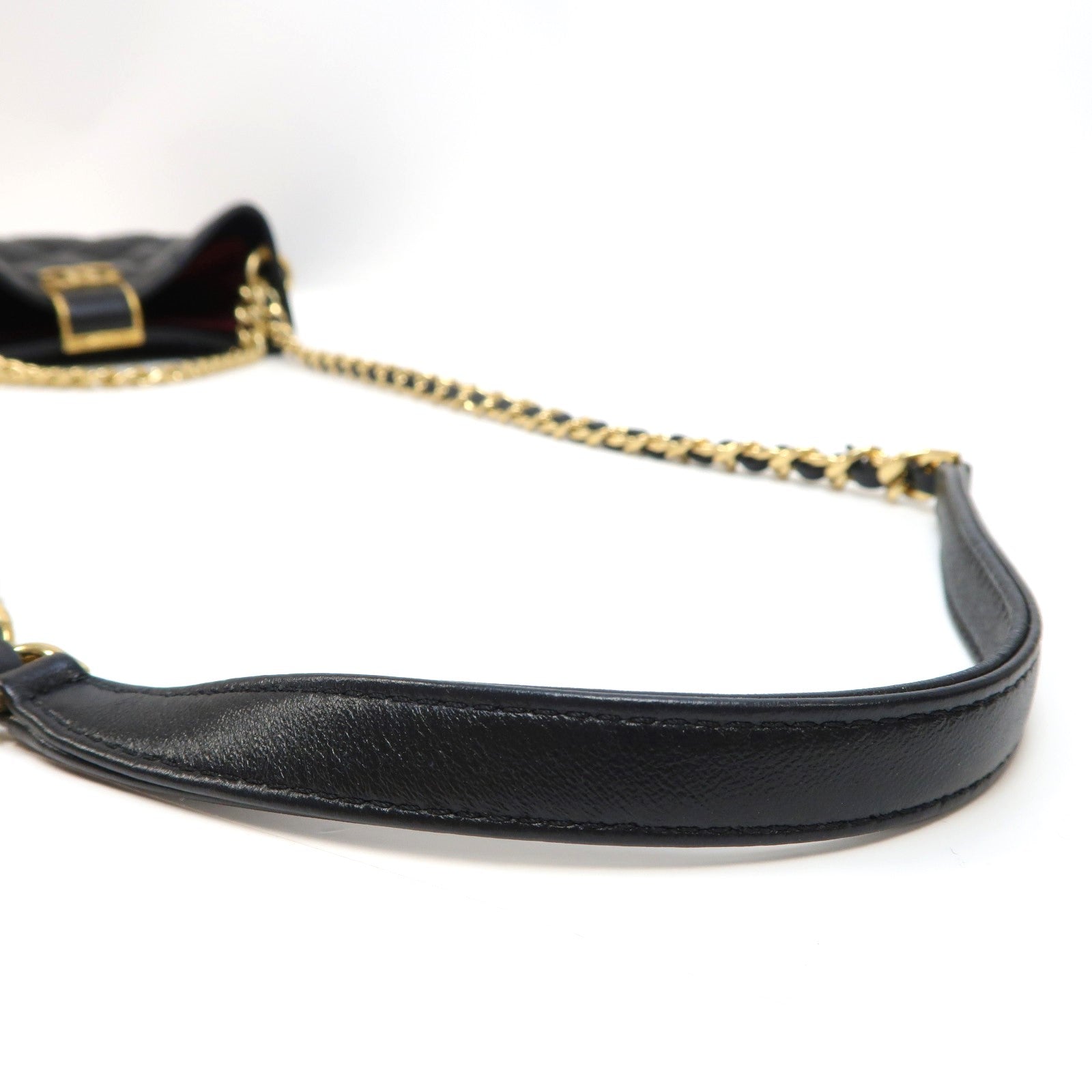 CHANEL 菱格羊皮皮革2way Chain Shoulder Bag金扣手挽肩背兩用袋黑色