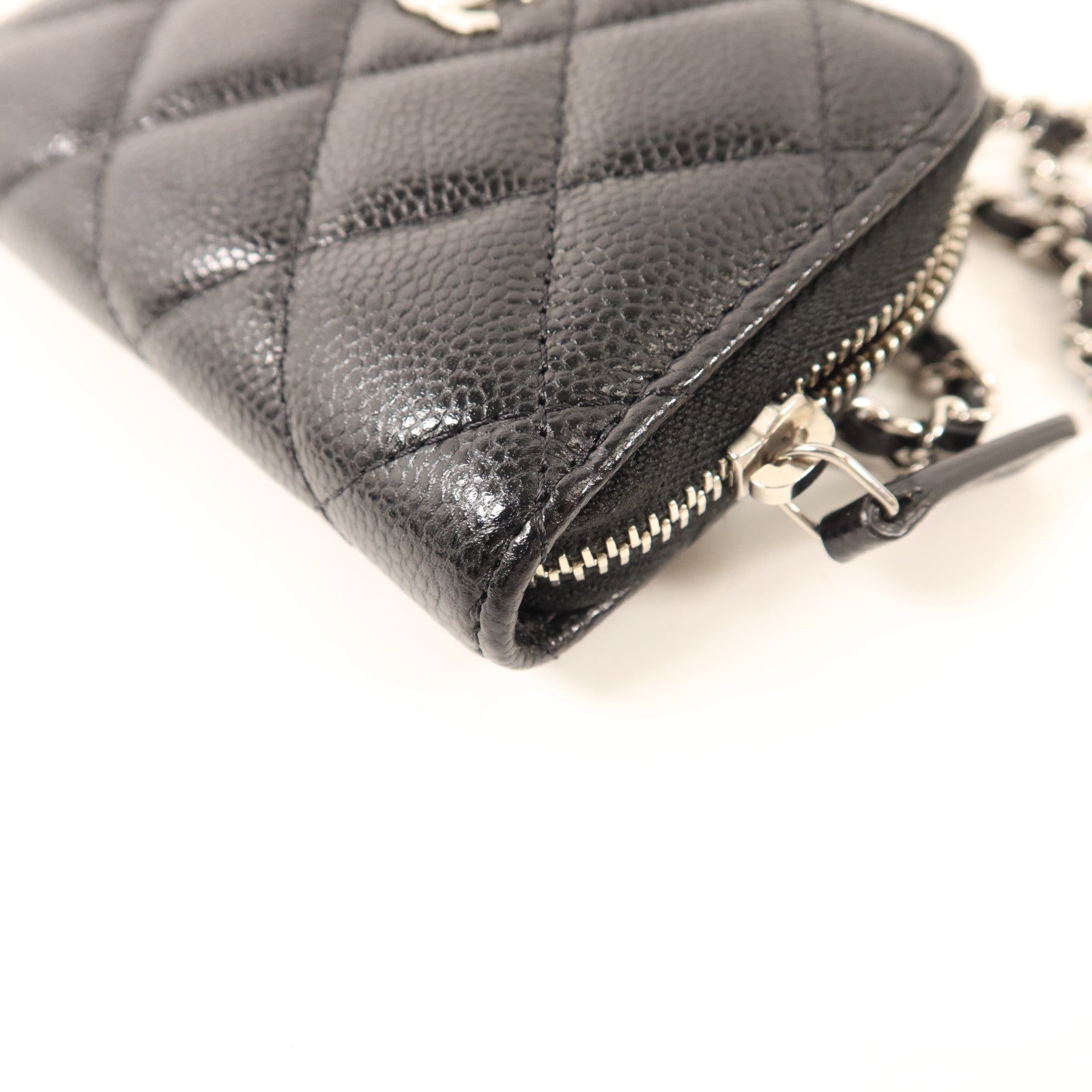 CHANEL 牛皮皮革Shoulder Bag銀扣鏈帶肩背袋