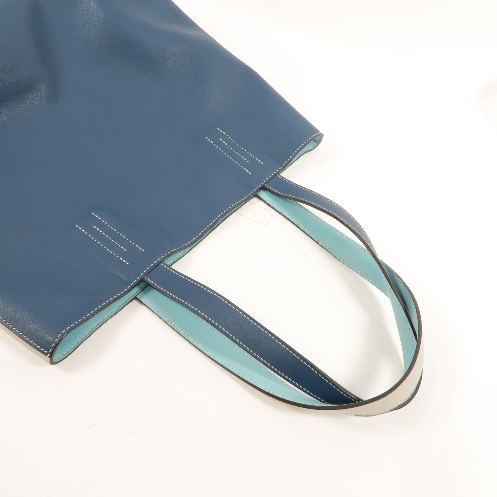 HERMES Swift皮革Double Sens 28肩背袋/手挽袋Colvert/Bleu Atoll