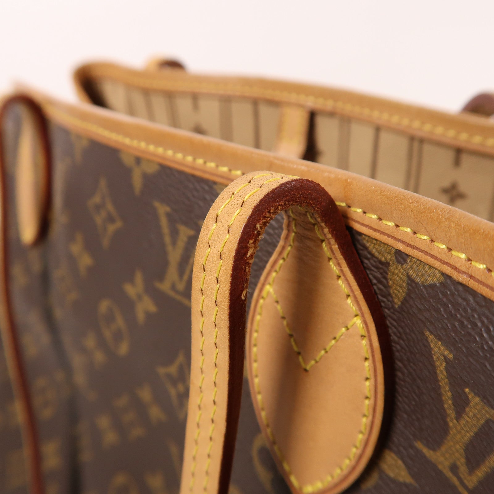 LOUIS VUITTON Monogram Neverfull MM金扣手挽袋