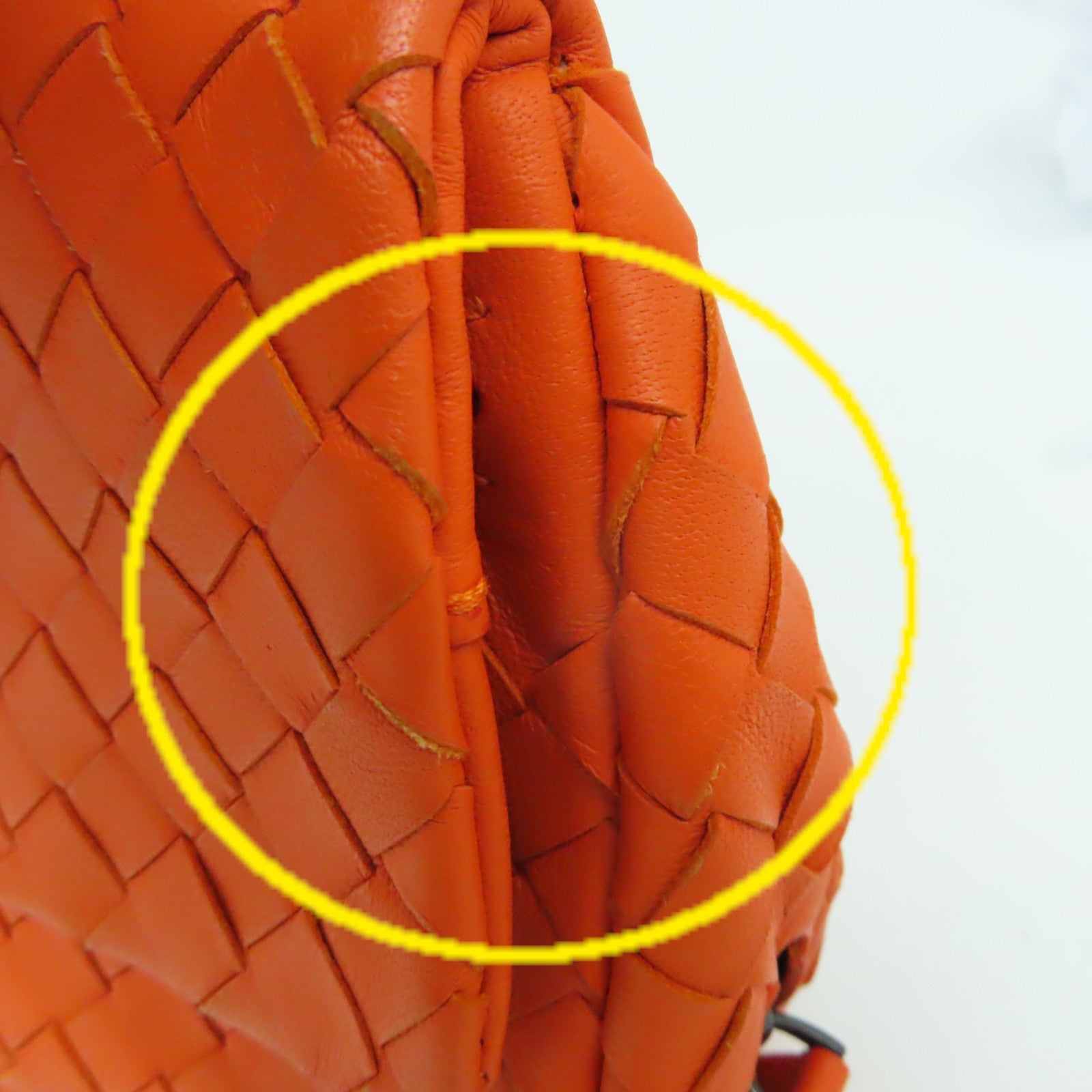 BOTTEGA VENETA 【激減優惠】織紋皮革Chain Shoulder Bag鏈帶肩背袋橙色