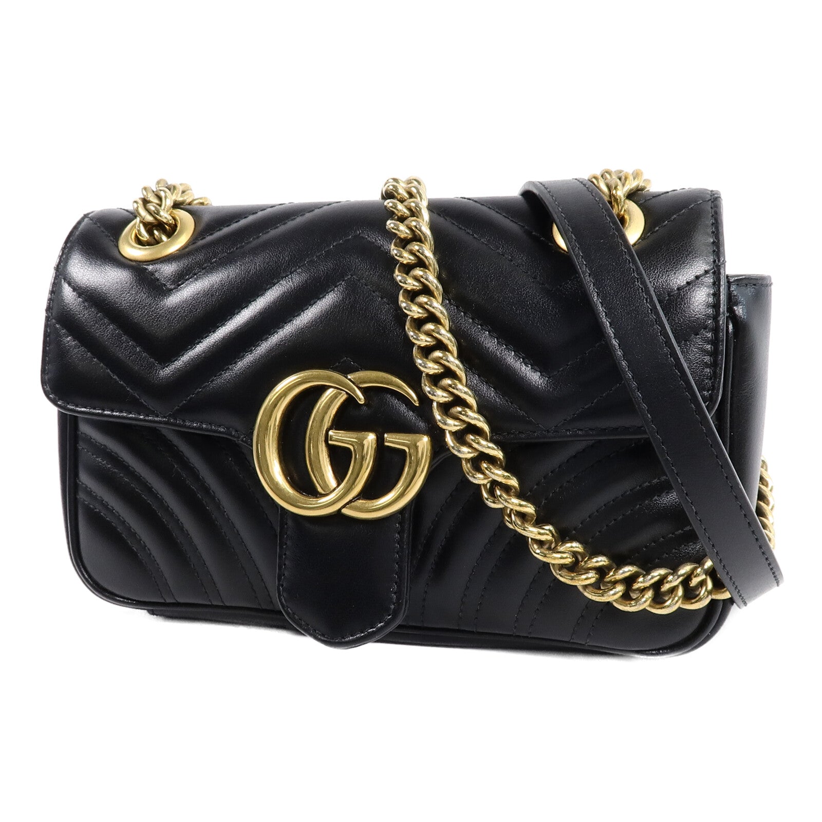 GUCCI 牛皮皮革GG Marmont Small鏈帶肩背袋