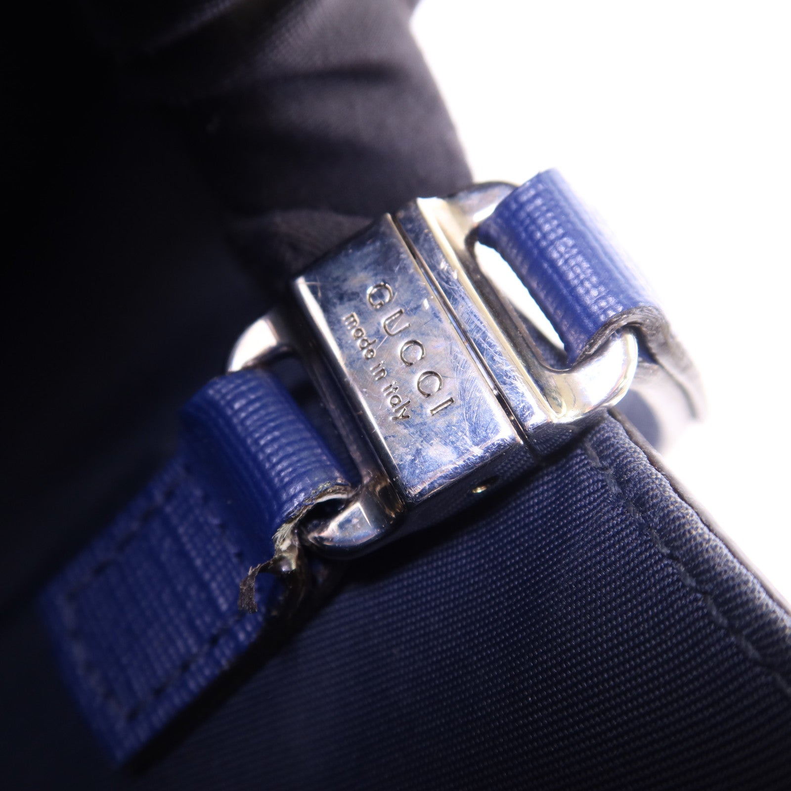 GUCCI 塗層帆布2 Way Shoulder Bag銀扣手挽肩背兩用袋
