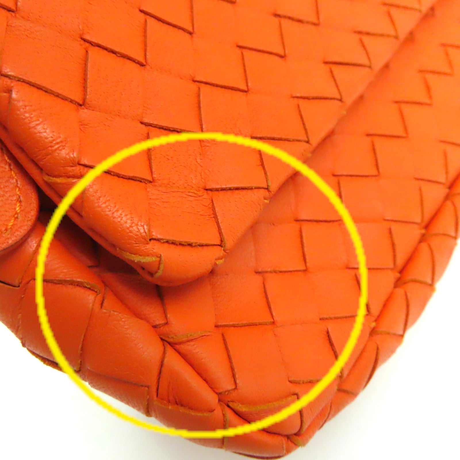 BOTTEGA VENETA 【激減優惠】織紋皮革Chain Shoulder Bag鏈帶肩背袋橙色