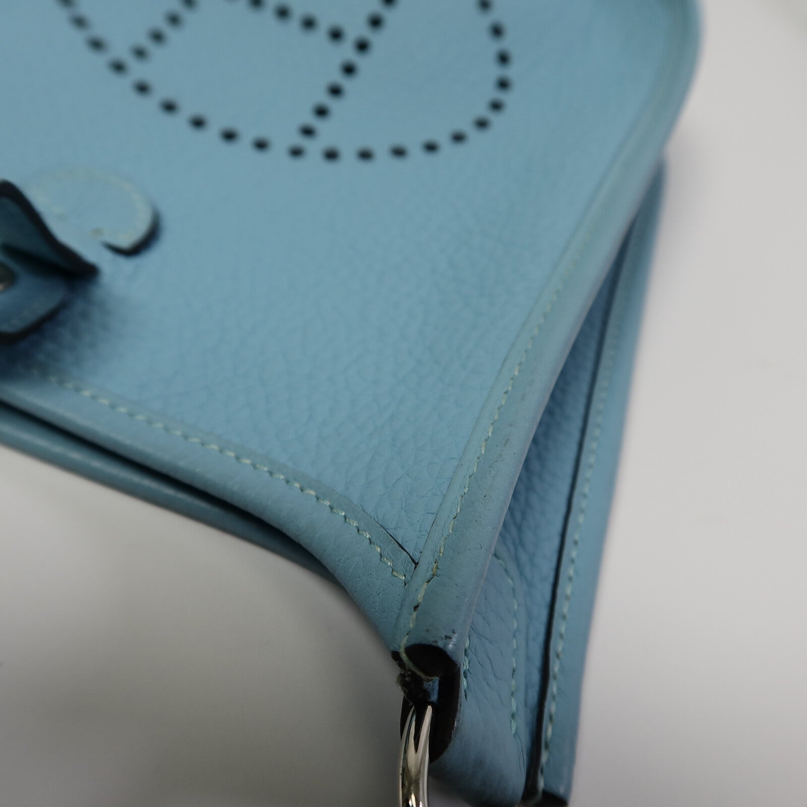 HERMES Evelyne TPM肩背袋Bleu Atoll