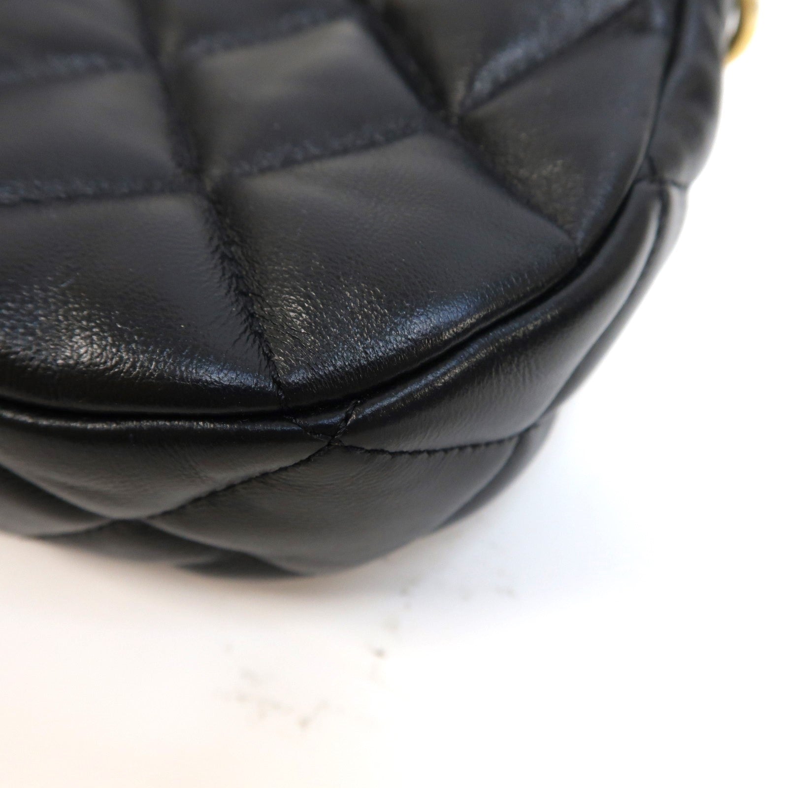 CHANEL 菱格羊皮皮革2way Chain Shoulder Bag金扣手挽肩背兩用袋黑色