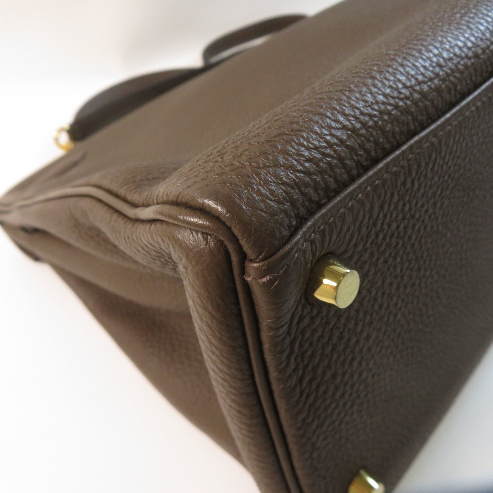 HERMES 【激減優惠】Clemence皮革Kelly 35金扣手挽肩背兩用袋啡色