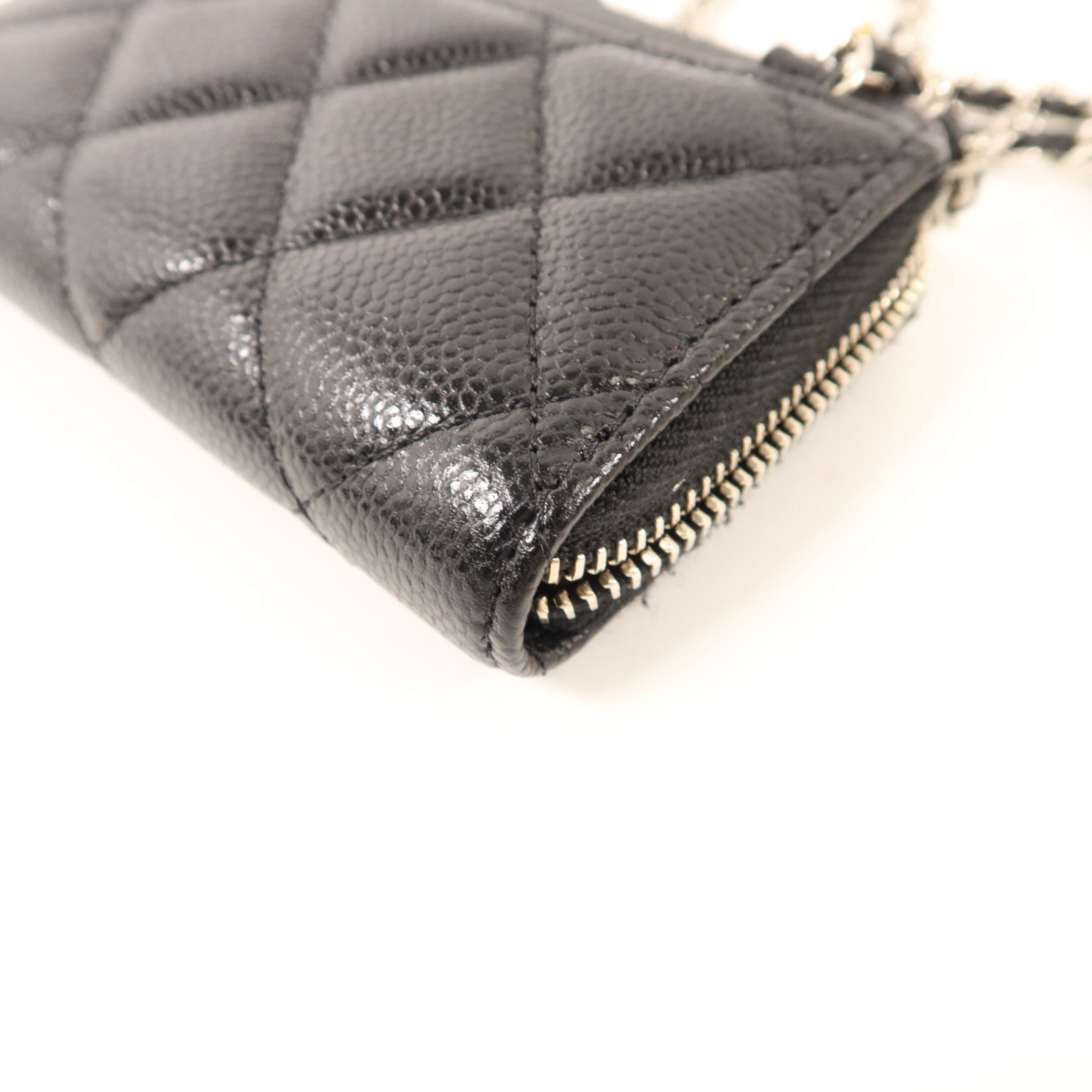 CHANEL 牛皮皮革Shoulder Bag銀扣鏈帶肩背袋