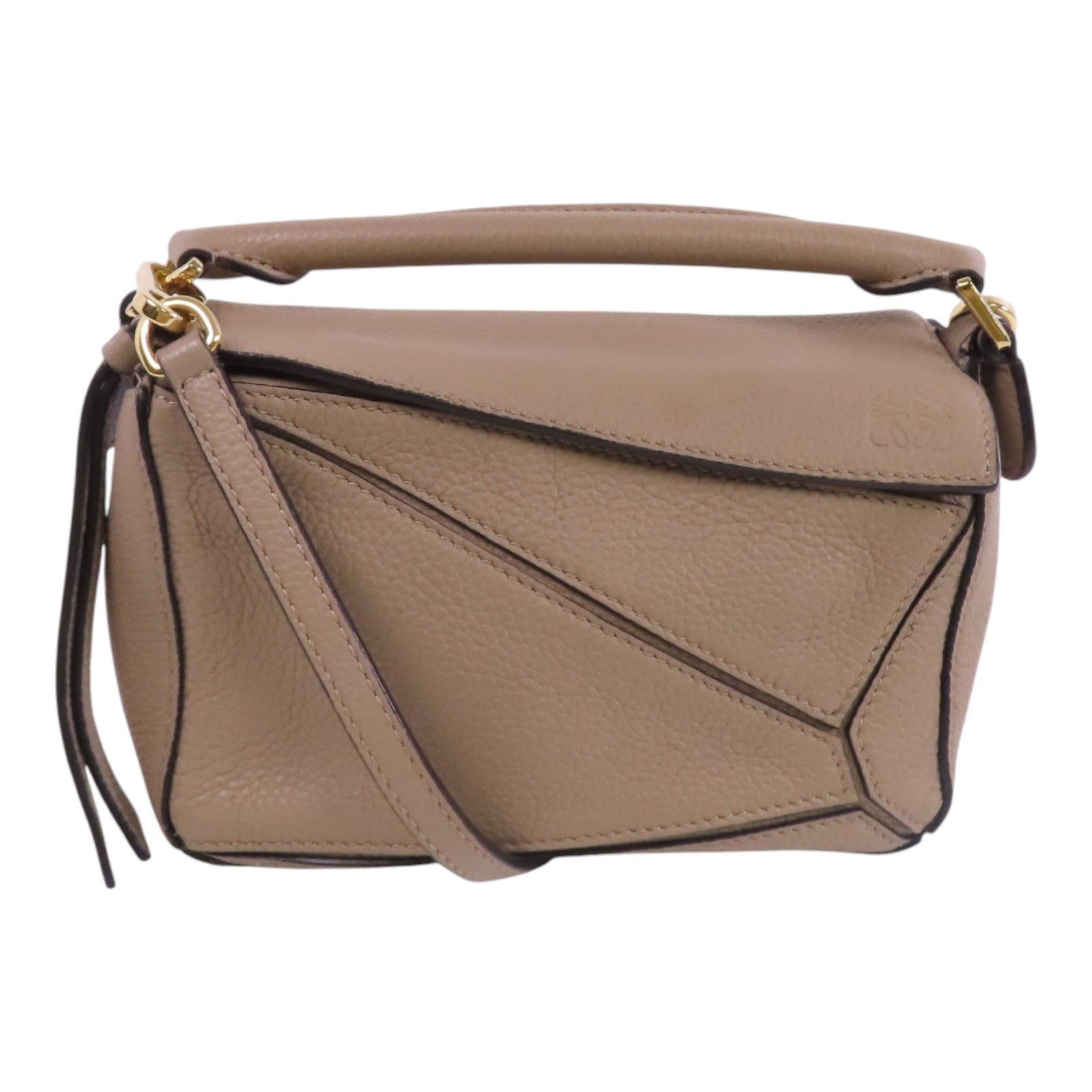 LOEWE 牛皮皮革Mini Puzzle金扣手挽肩背兩用袋