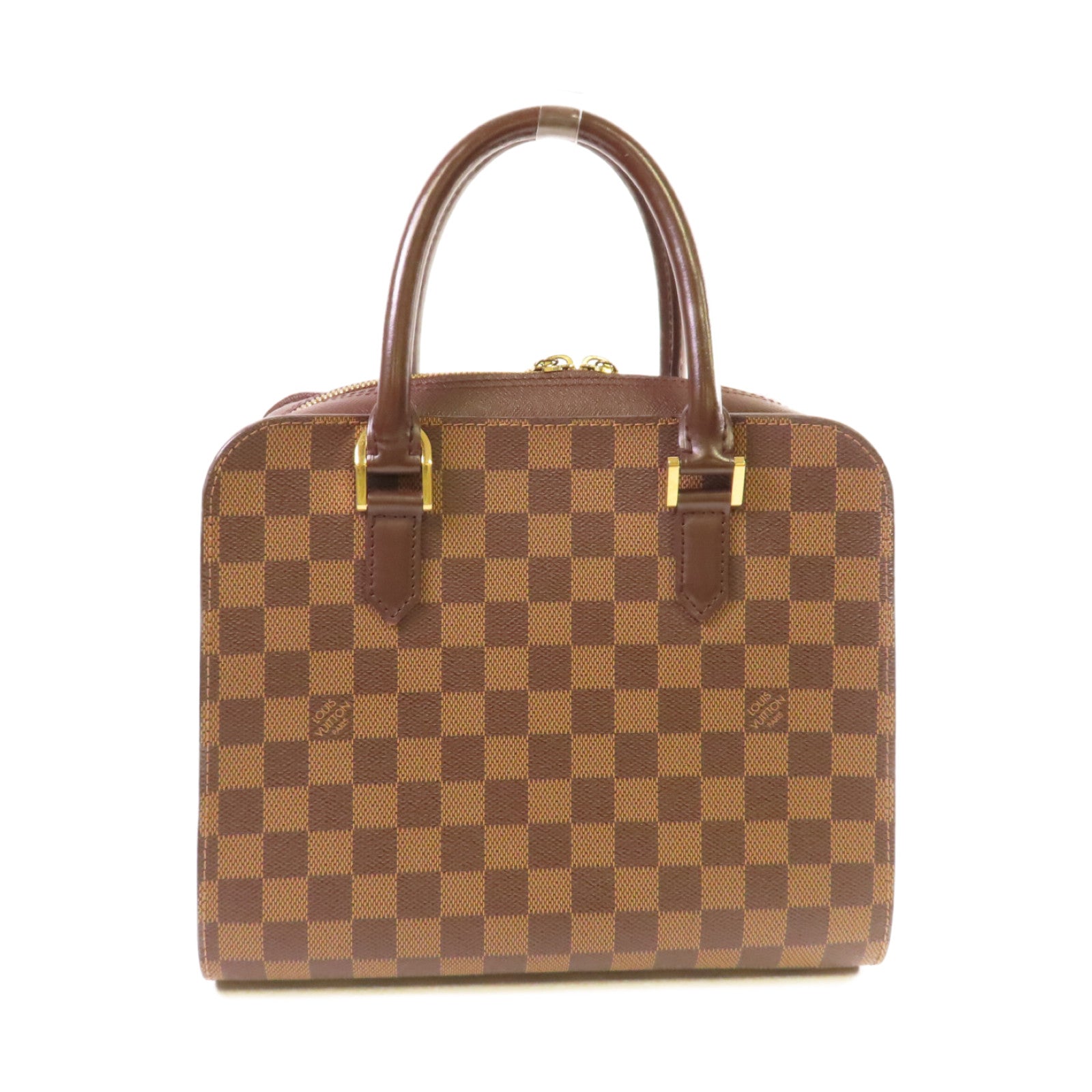 LOUIS VUITTON Damier Triana Handbag金扣手挽袋啡色