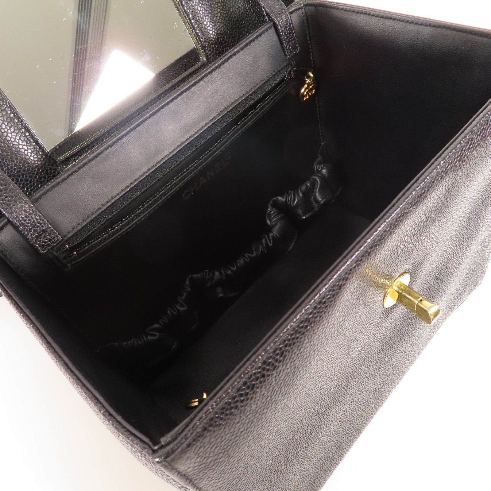 CHANEL 牛皮皮革2 Way Shoulder Bag金扣鏈帶手挽肩背兩用袋