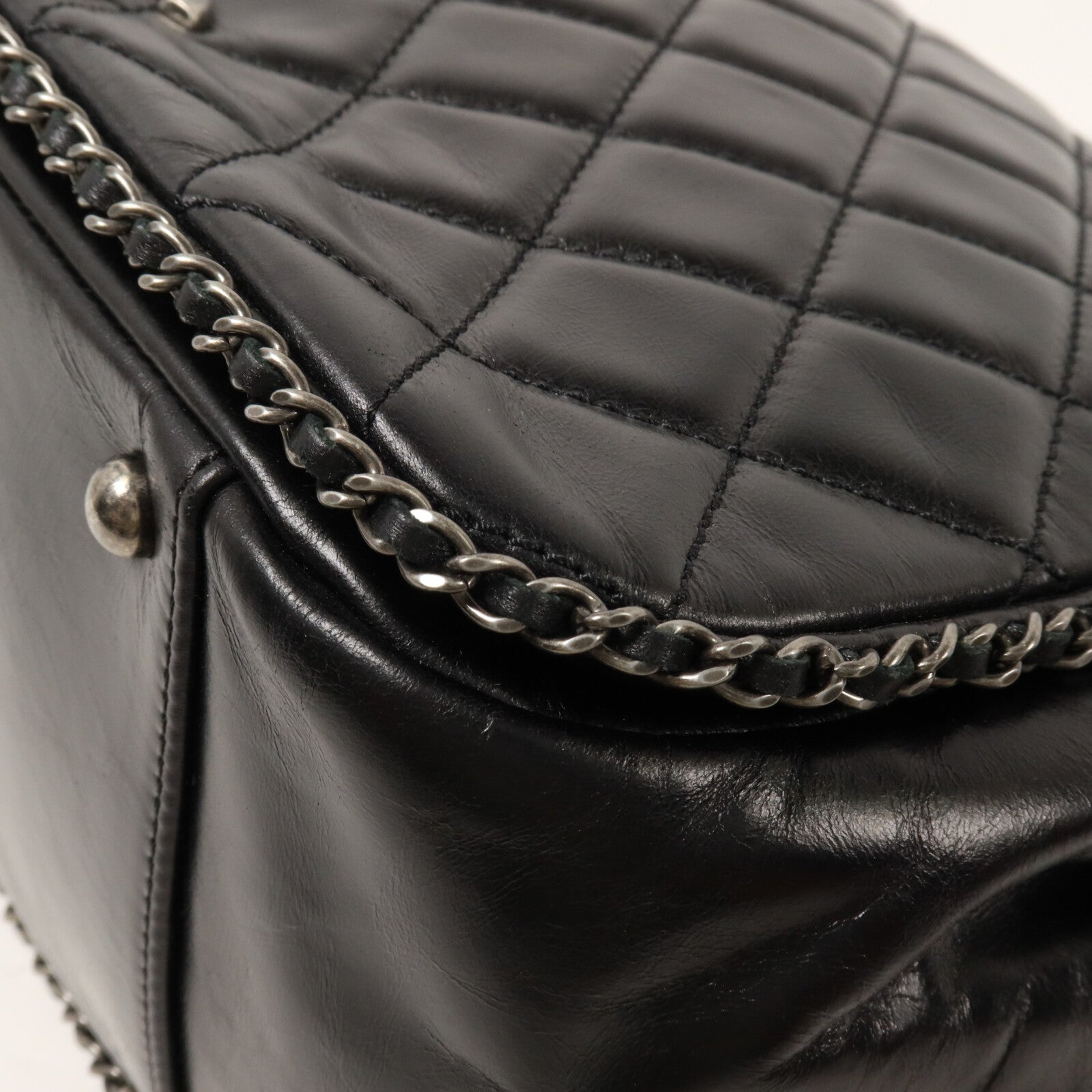CHANEL 牛皮皮革Chain Shoulder鏈帶肩背袋