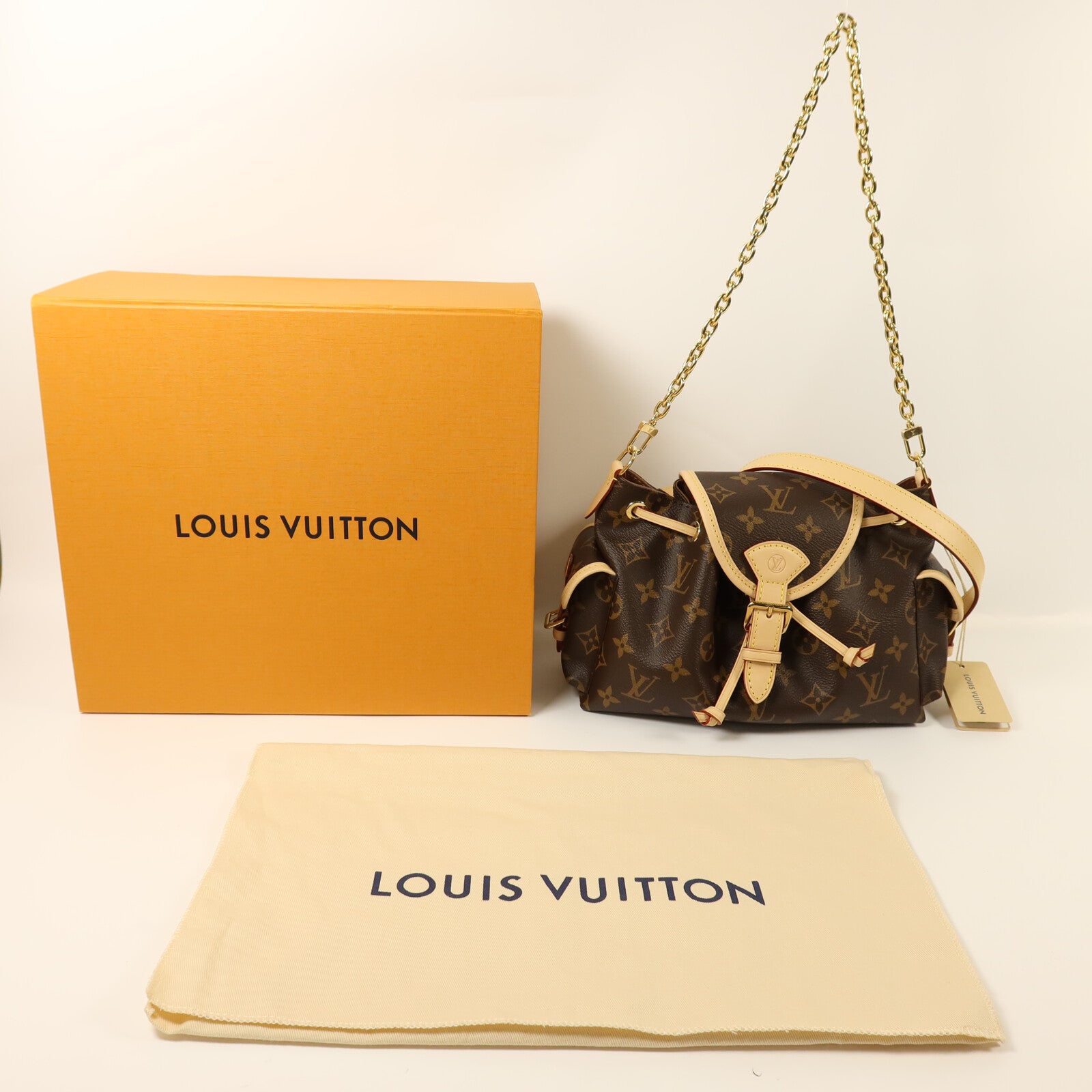 LOUIS VUITTON Monogram Odyssee MM金扣鏈帶手挽肩背兩用袋