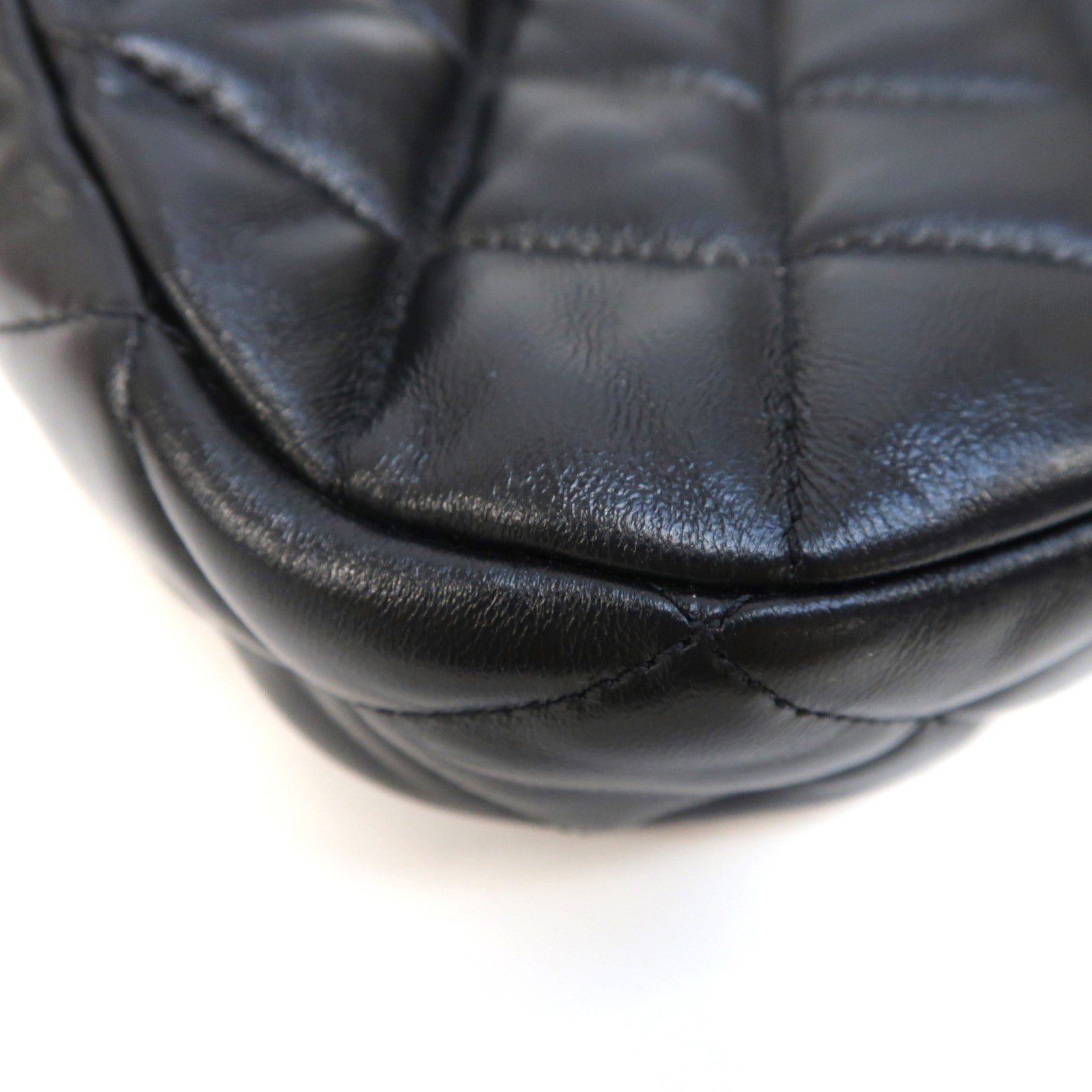 CHANEL 菱格羊皮皮革2way Chain Shoulder Bag金扣手挽肩背兩用袋黑色