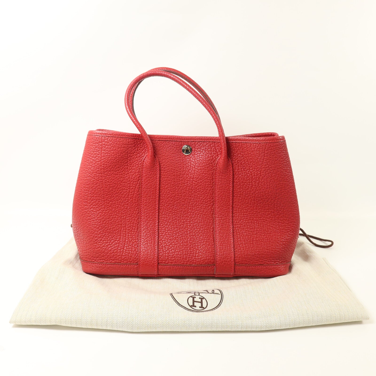 HERMES Negonda皮革Garden Party TPM手挽袋Rouge Piment