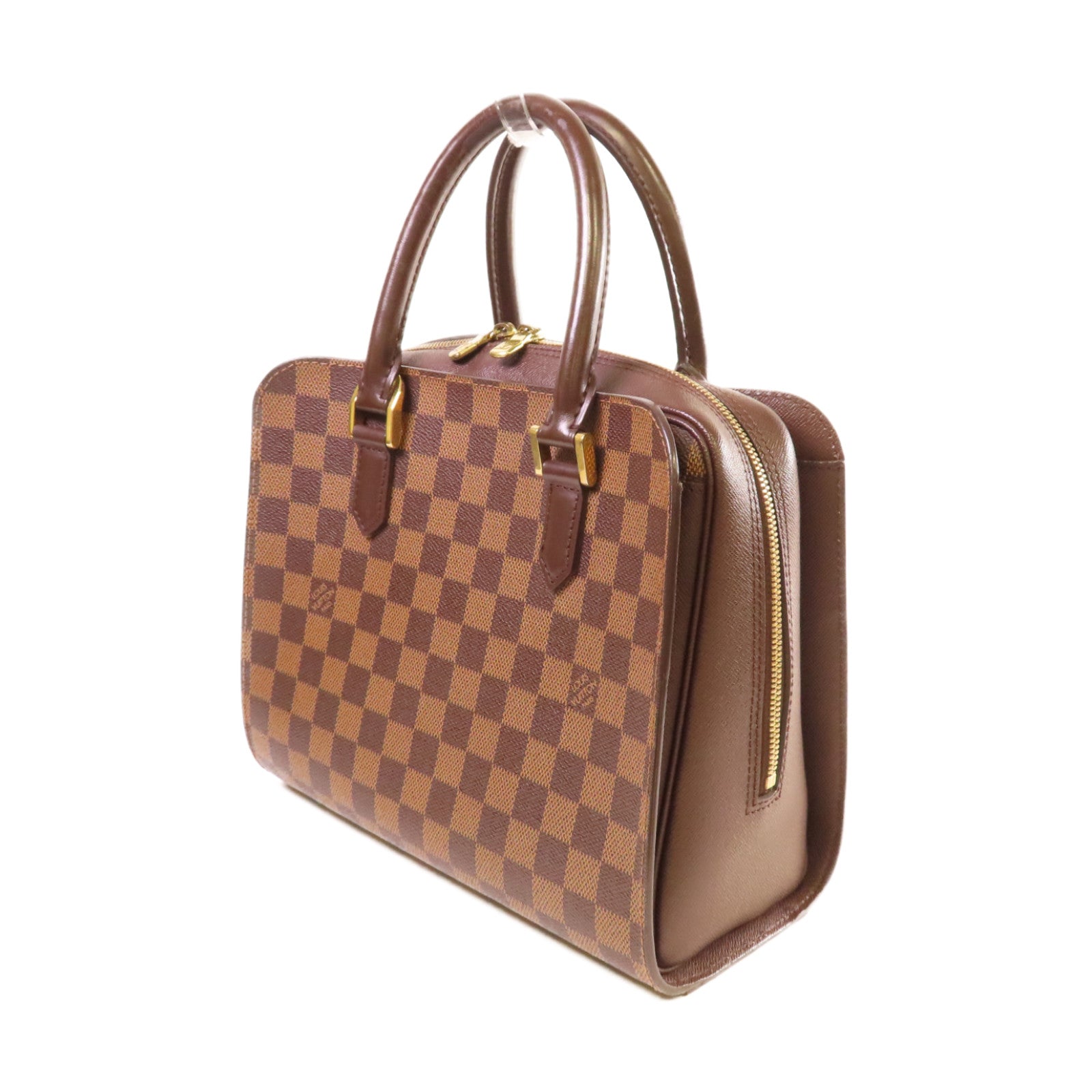 LOUIS VUITTON Damier Triana Handbag金扣手挽袋啡色