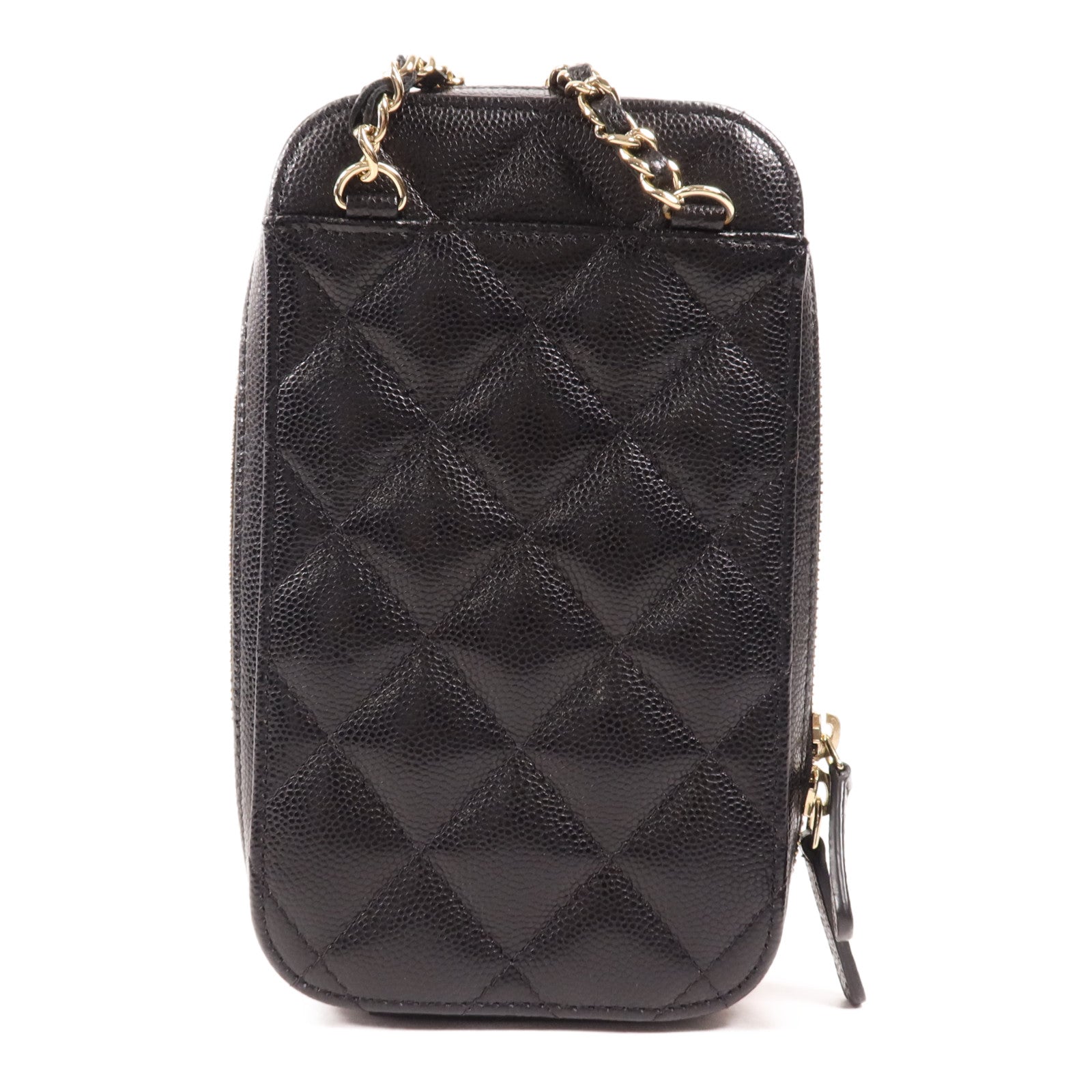 CHANEL 牛皮皮革Chain Shoulder金扣鏈帶肩背袋