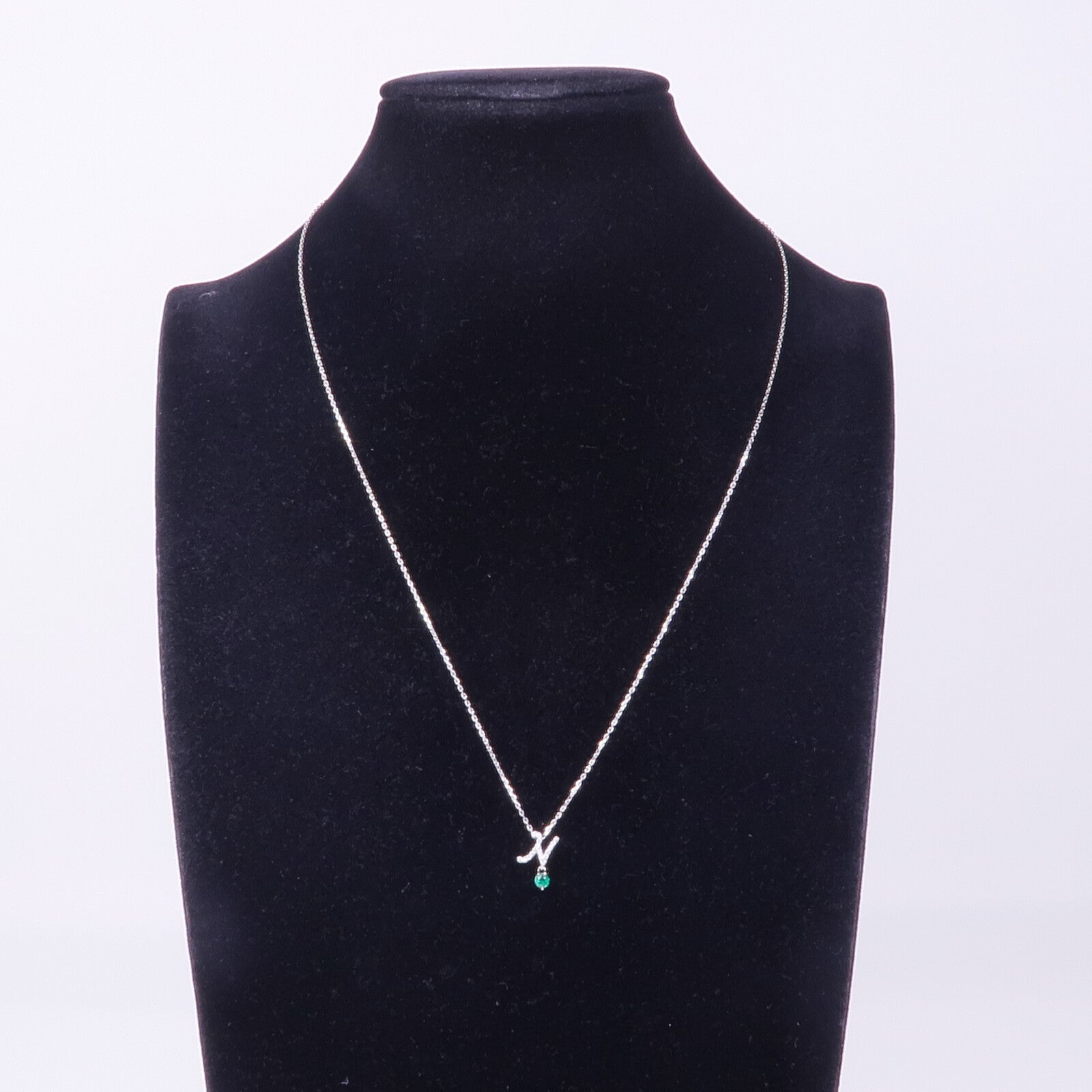 JEWELRY 18K白金Emerald Diamond Necklace綠寶石/鑽石項鍊