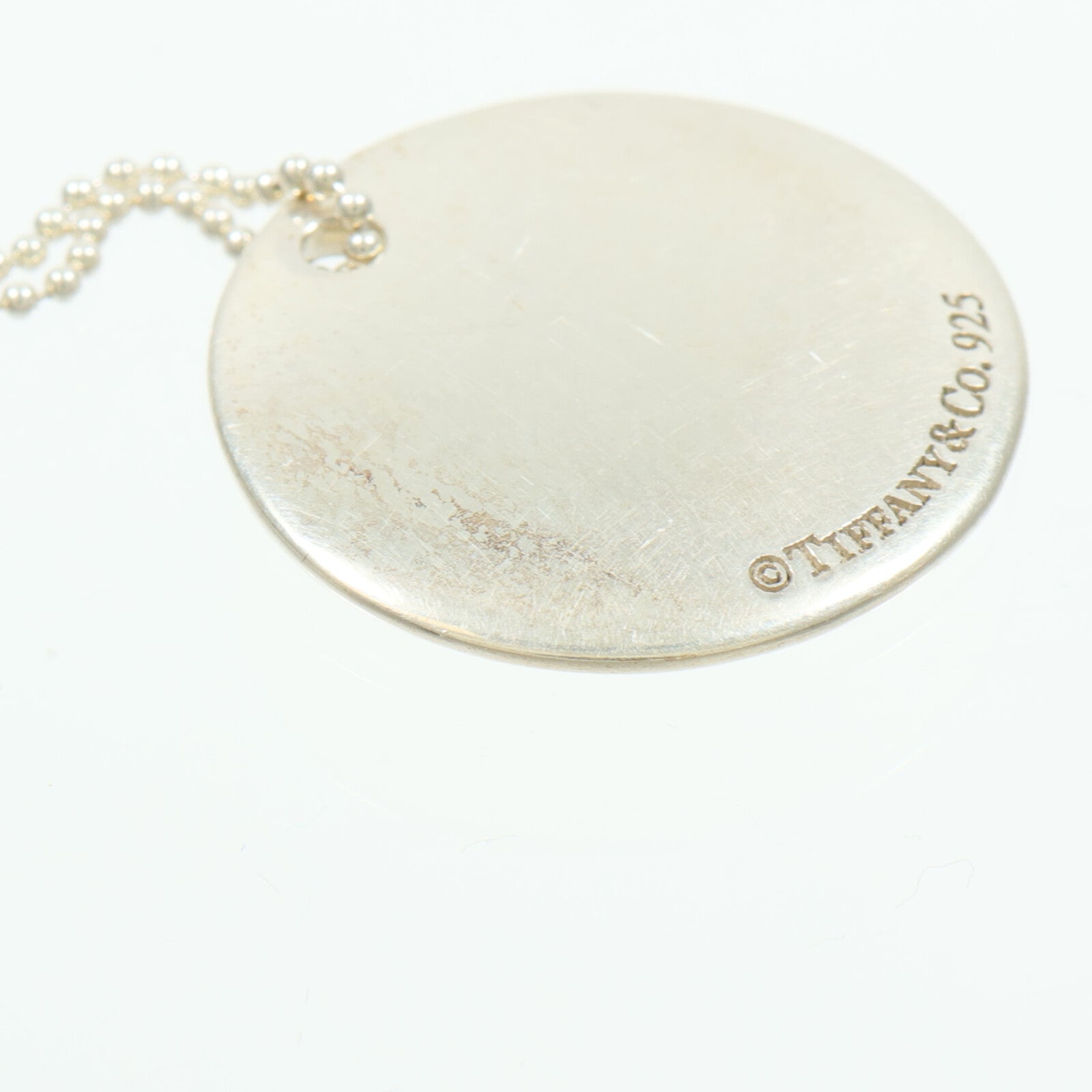 TIFFANY＆CO 925純銀S Notes Alphabet Disc Charm Pendant項鍊