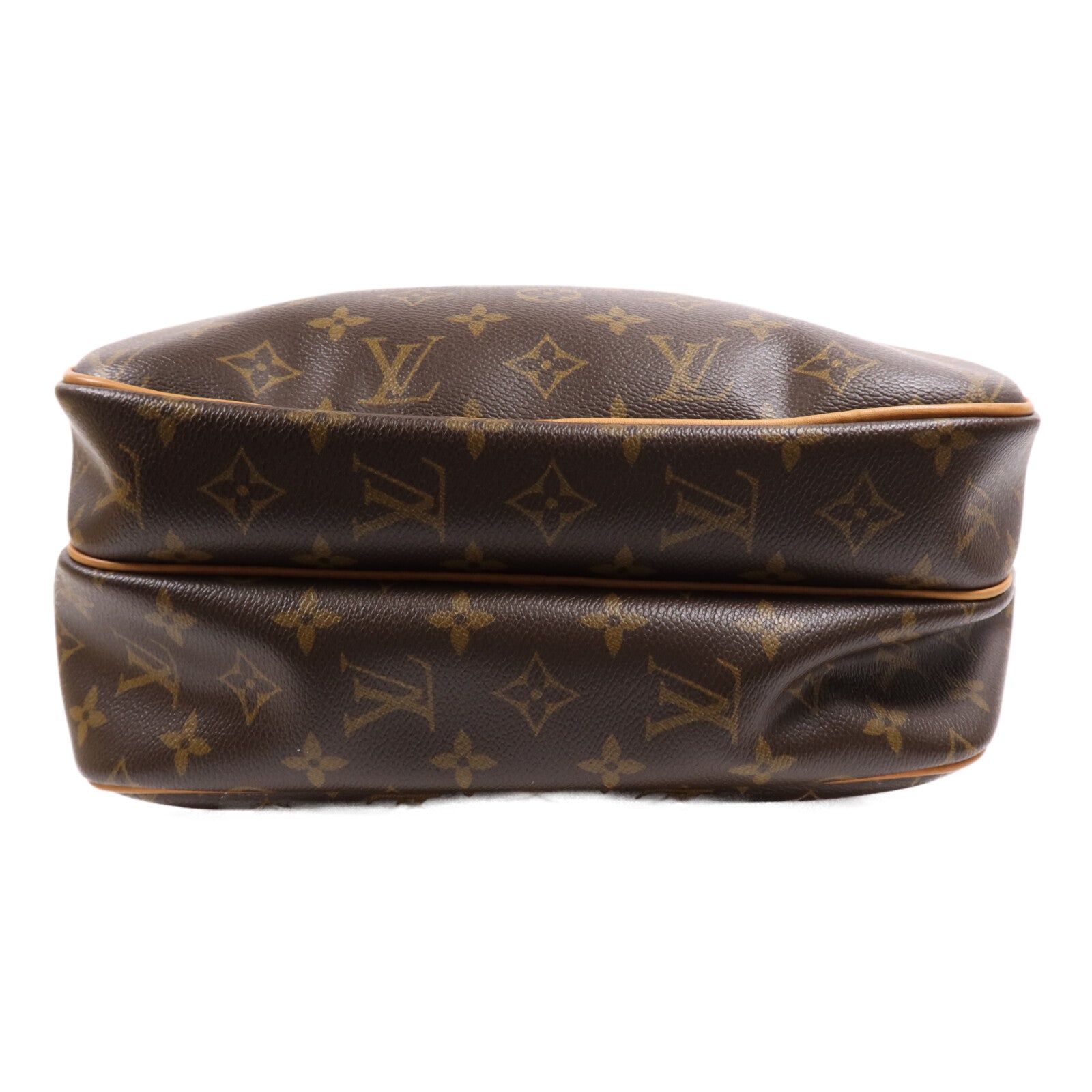 LOUIS VUITTON Monogram Reporter PM金扣肩背袋棕色