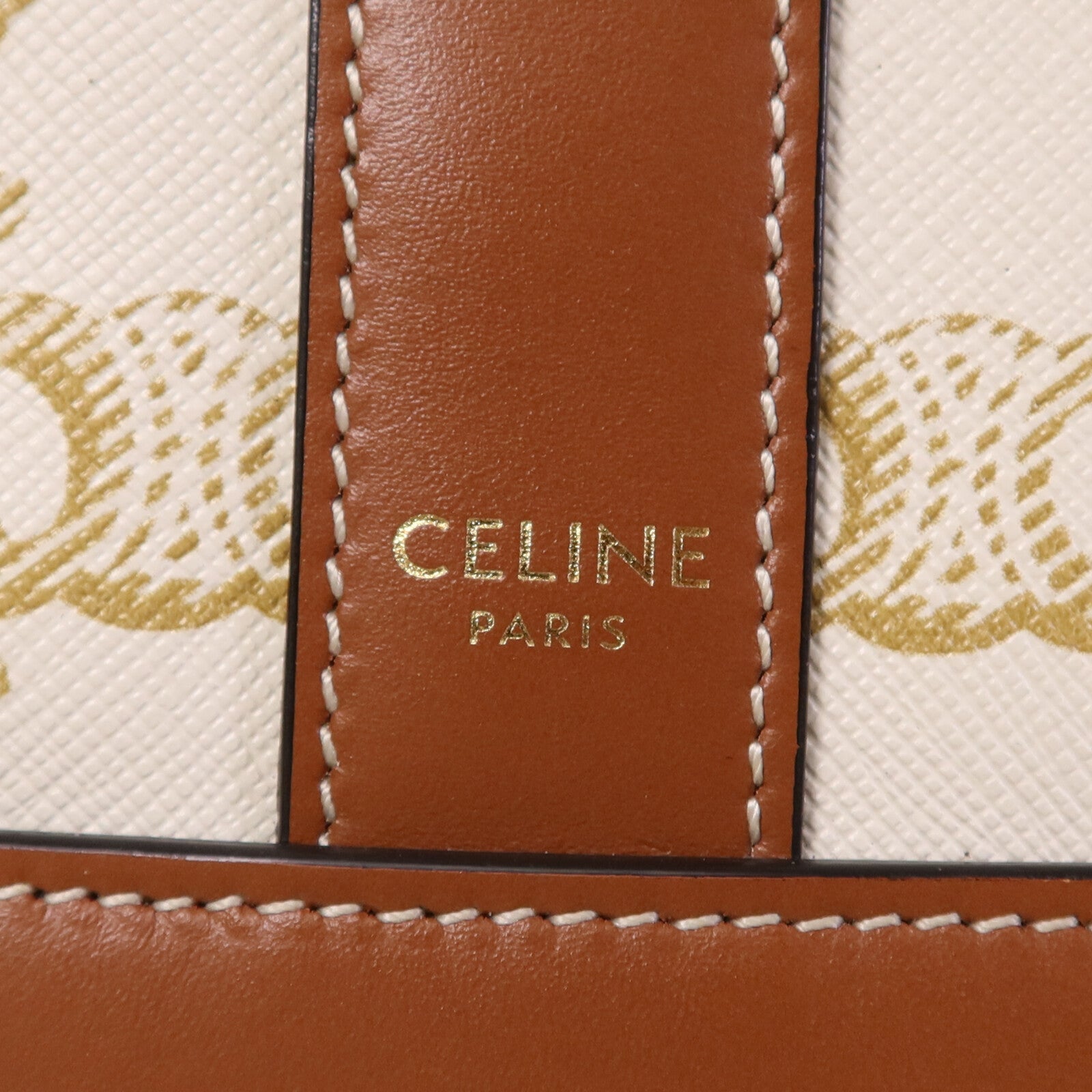 CELINE 塗層帆布Triomphe Small Bucket金扣肩背袋