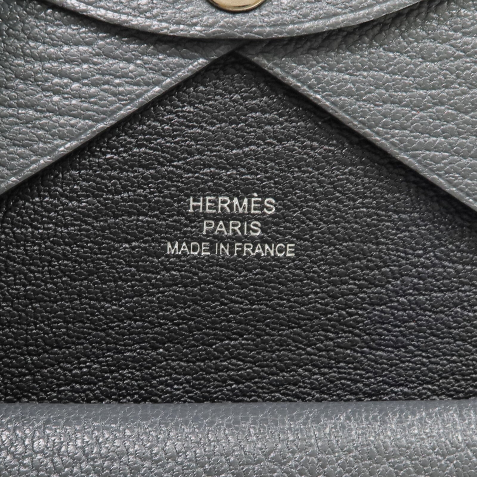 HERMES Evercolor皮革Calvi Duo卡片套Graphite