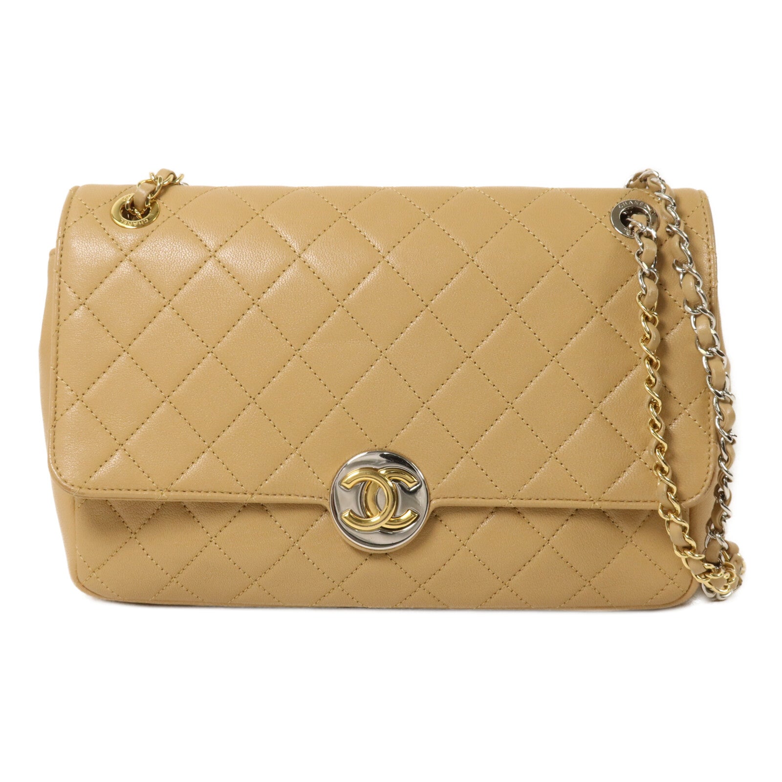 CHANEL 牛皮皮革Chain Shoulder鏈帶肩背袋