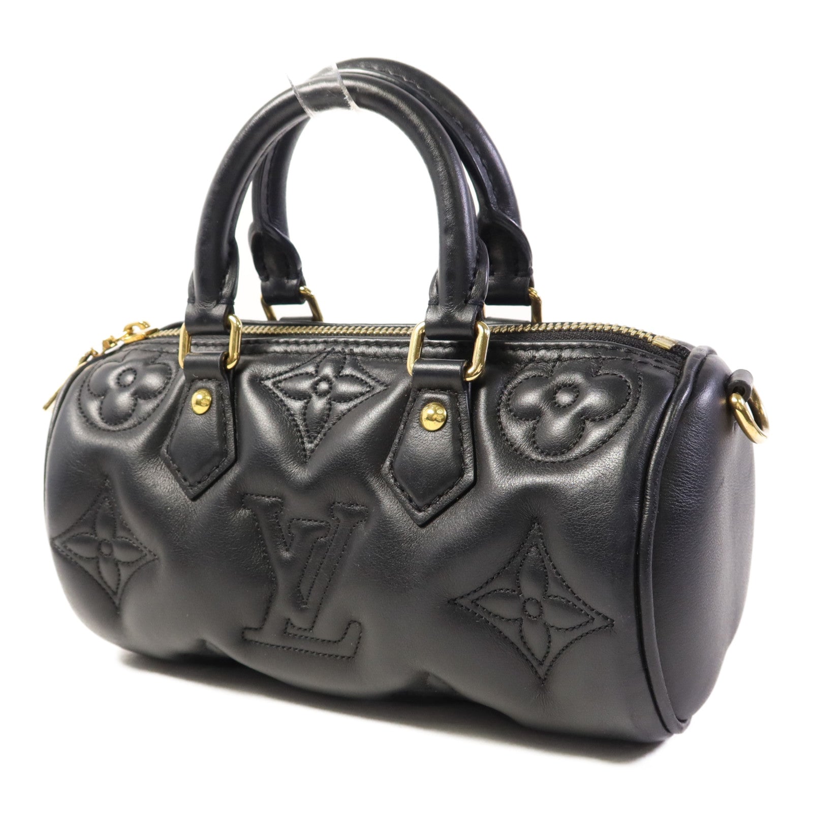 LOUIS VUITTON 牛皮皮革Papillon BB金扣手挽肩背兩用袋