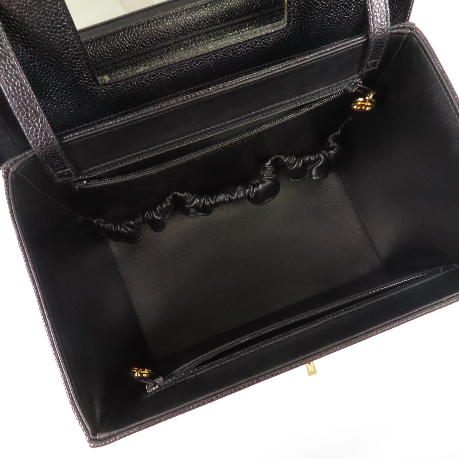 CHANEL CC GHW 2 Way Chain Shoulder Hand Bag Calfskin Leather Black