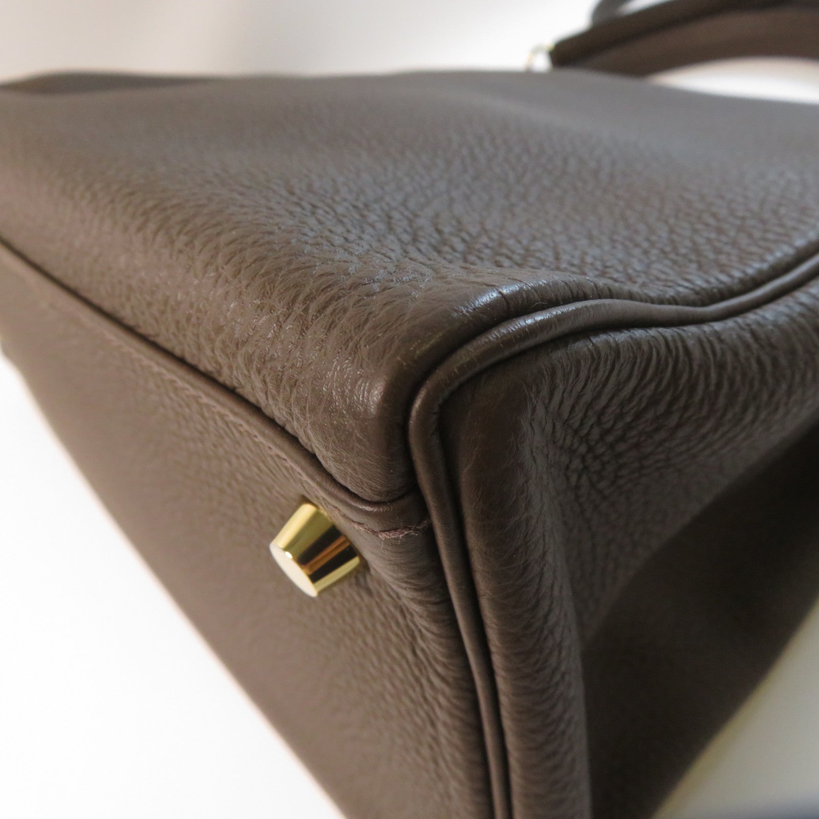 HERMES 【激減優惠】Clemence皮革Kelly 35金扣手挽肩背兩用袋啡色