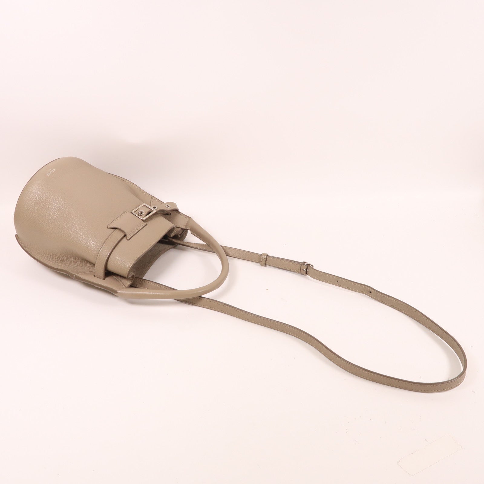 CELINE 牛皮皮革Bucket Bag銀扣手挽肩背兩用袋