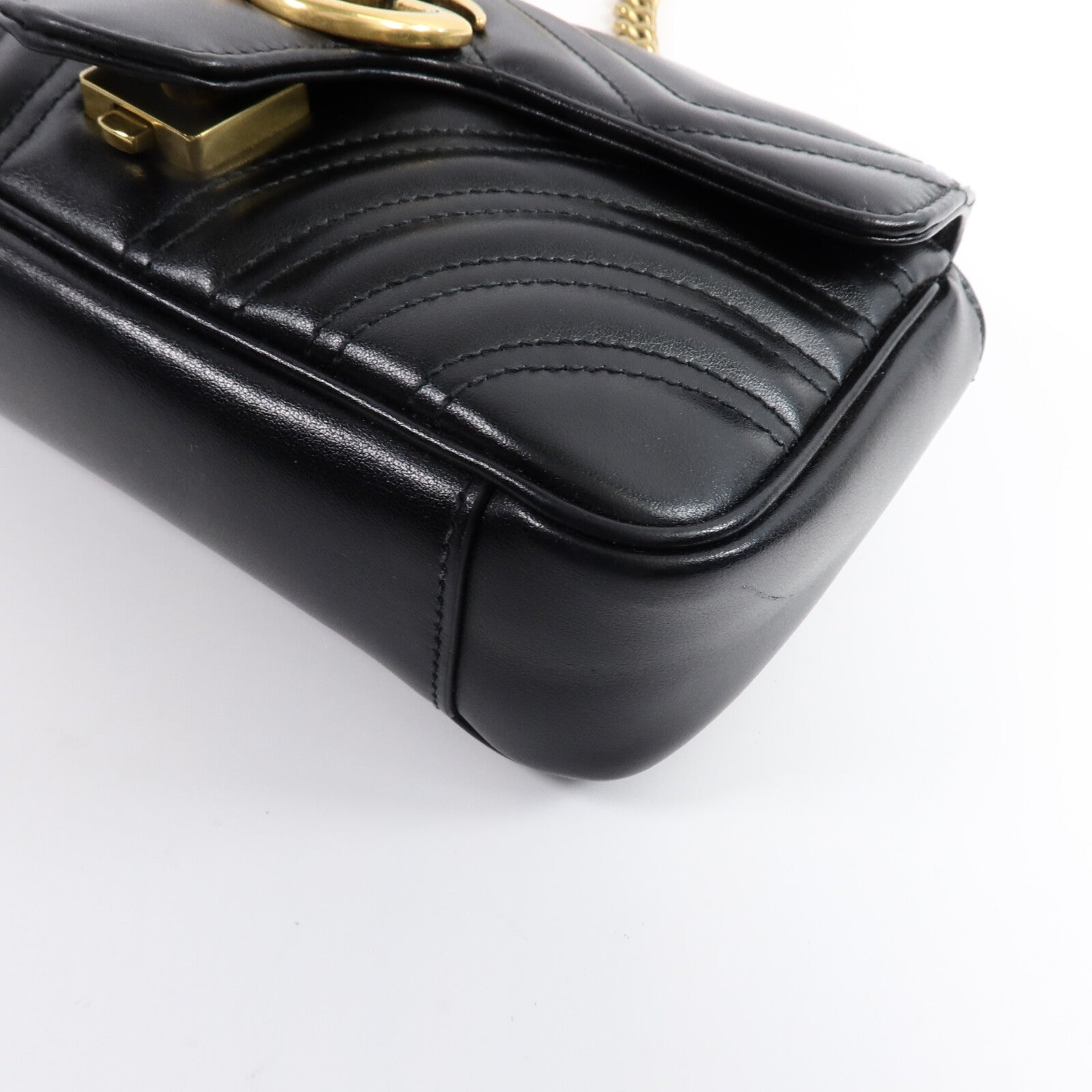 GUCCI 牛皮皮革GG Marmont Small鏈帶肩背袋