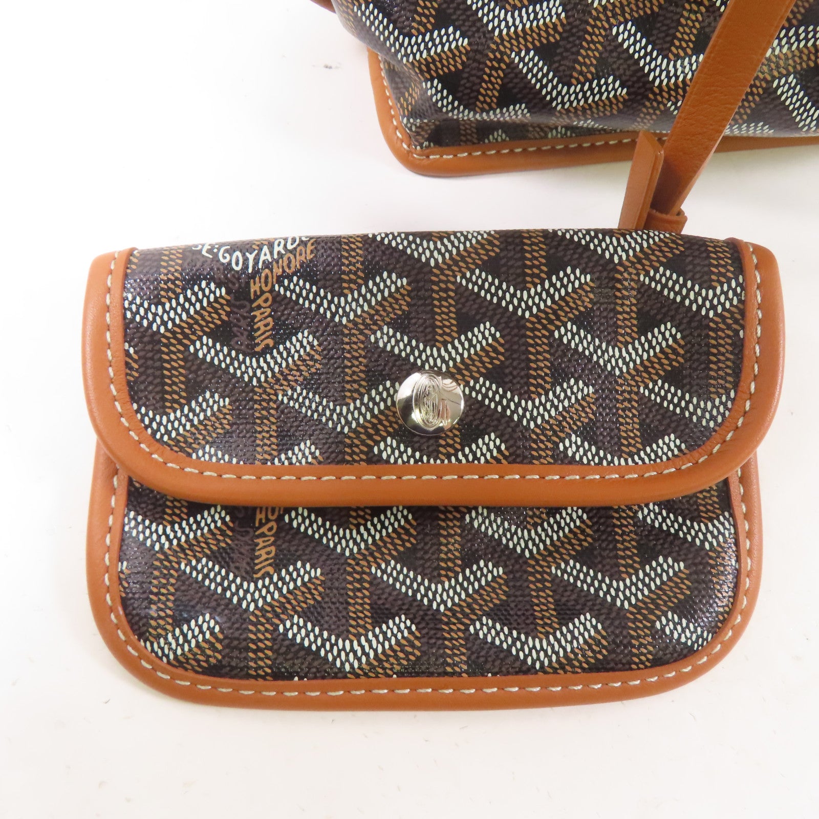 GOYARD 塗層帆布Mini Anjou Tote Bag銀扣手挽袋啡色