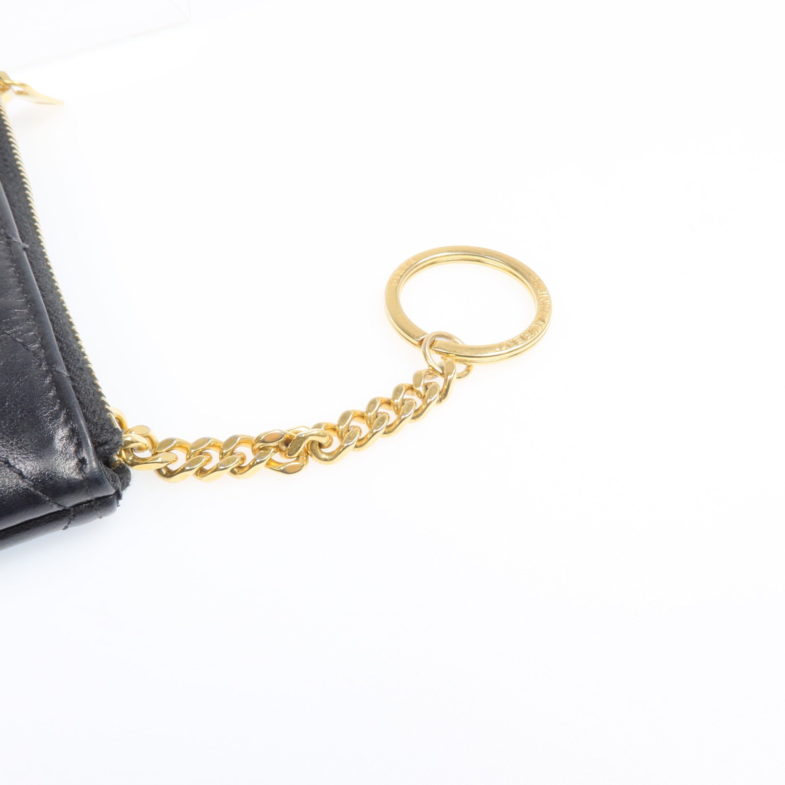 YVES SAINT LAURENT 牛皮皮革Coin Case金扣零錢包
