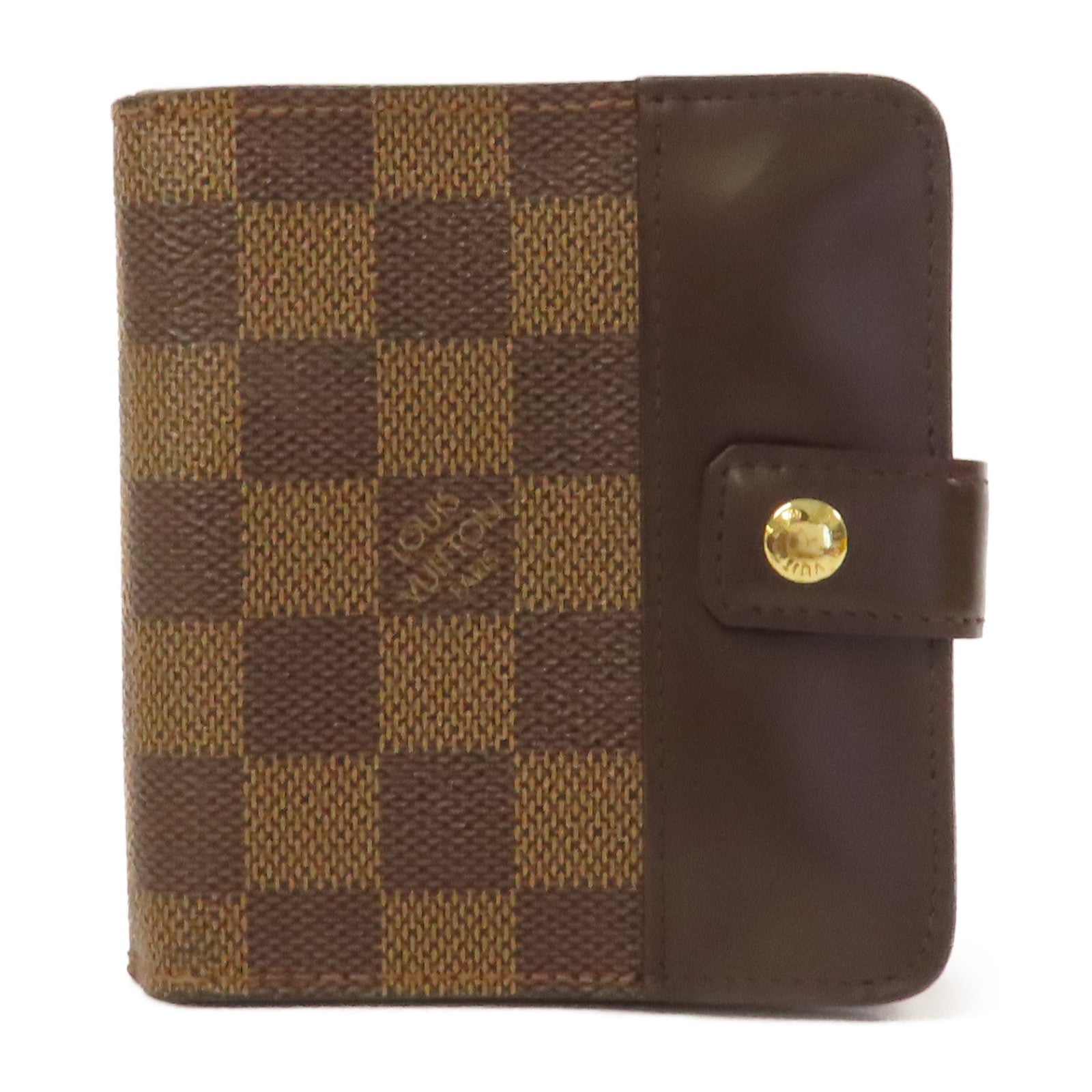 LOUIS VUITTON 【激減優惠】Damier Ebene Compact Zip Fold Wallet金扣錢包啡色