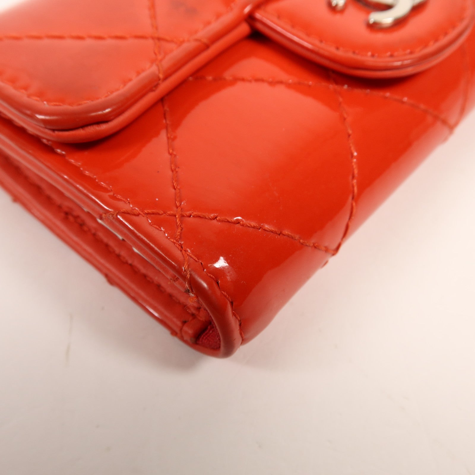 CHANEL 漆皮皮革Key Holder銀扣鑰匙包