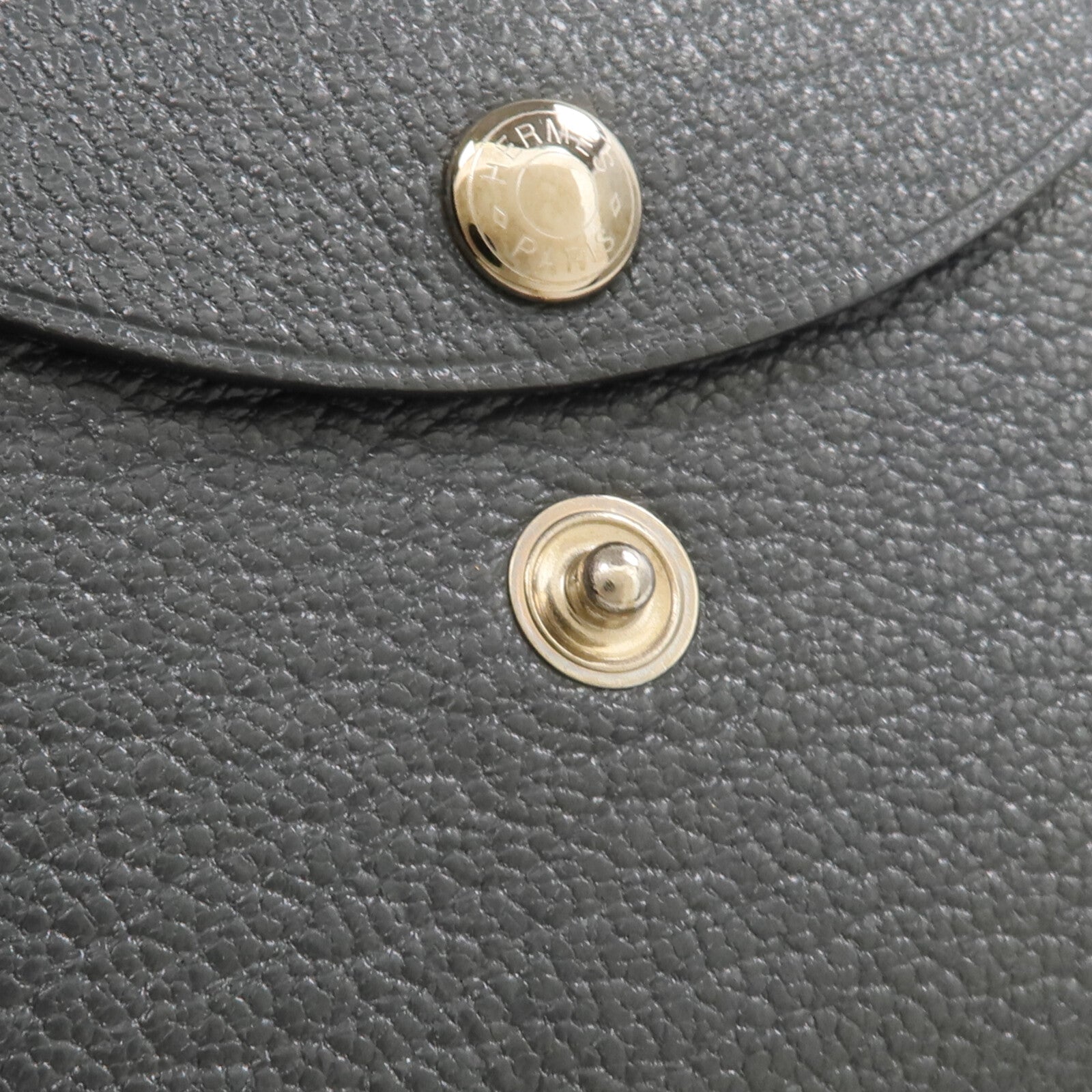 HERMES Evercolor皮革Calvi Duo卡片套Graphite